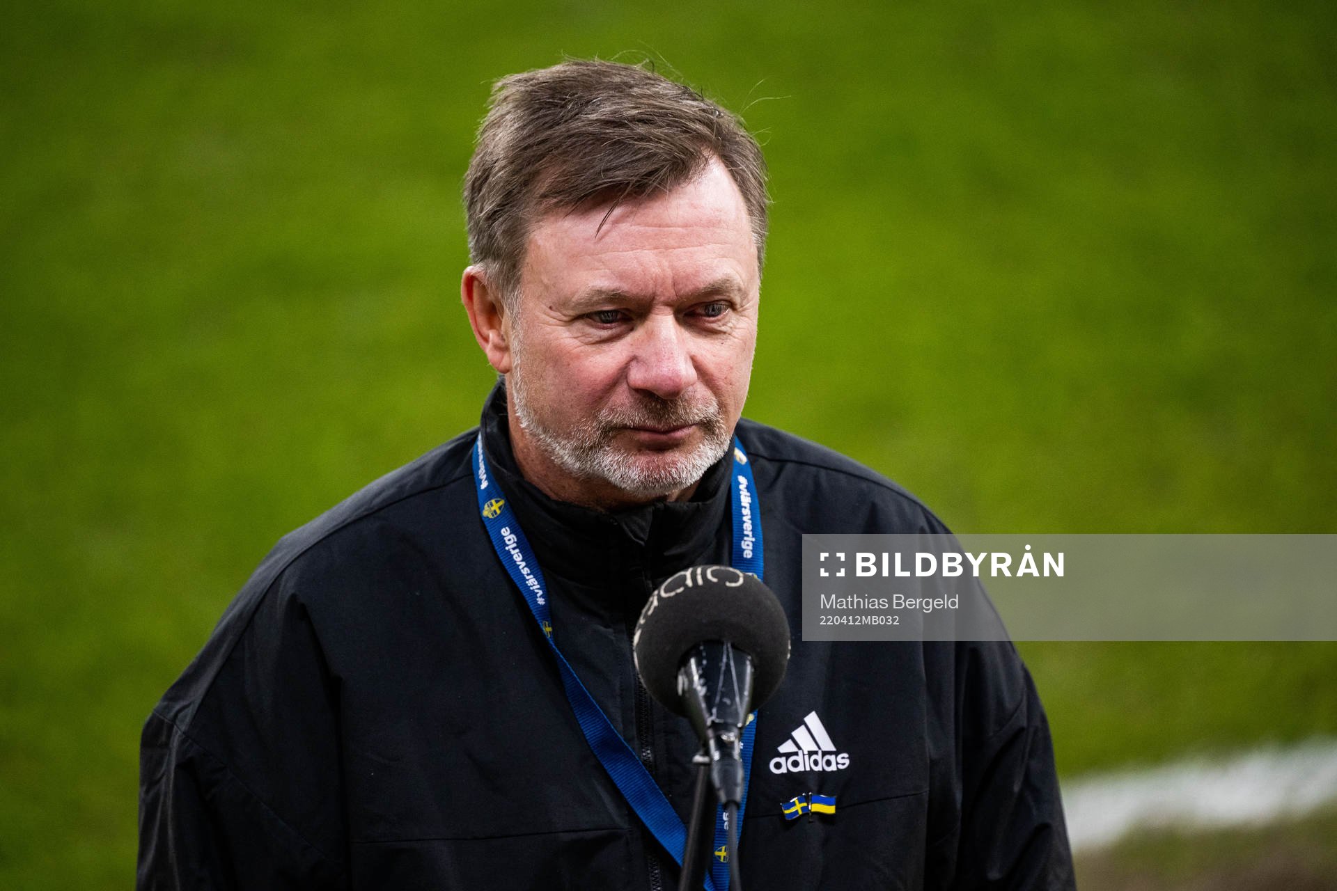 Peter Gerhardsson, head coach of Sweden, is interviewed