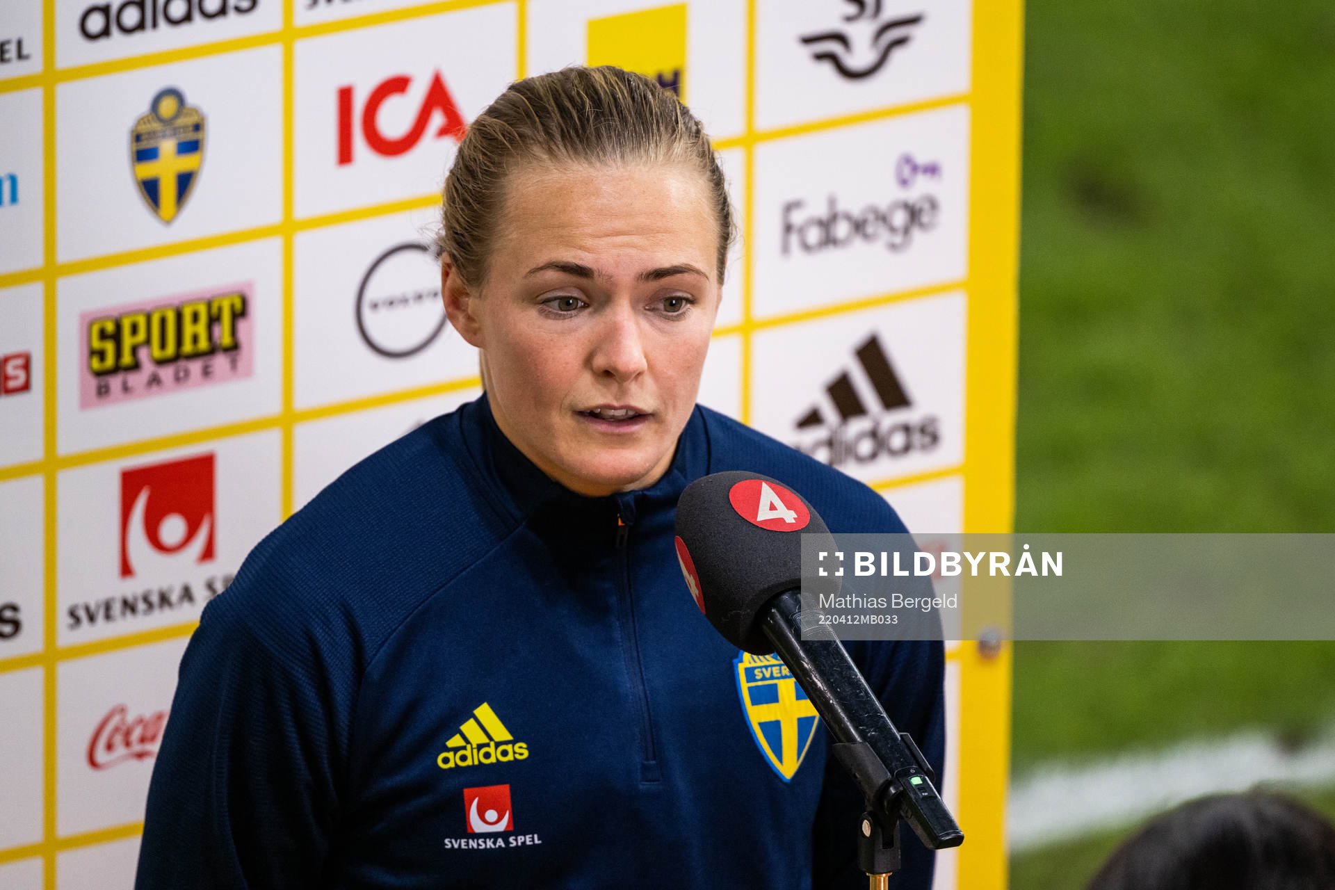 Magdalena Eriksson of Sweden is interviewed