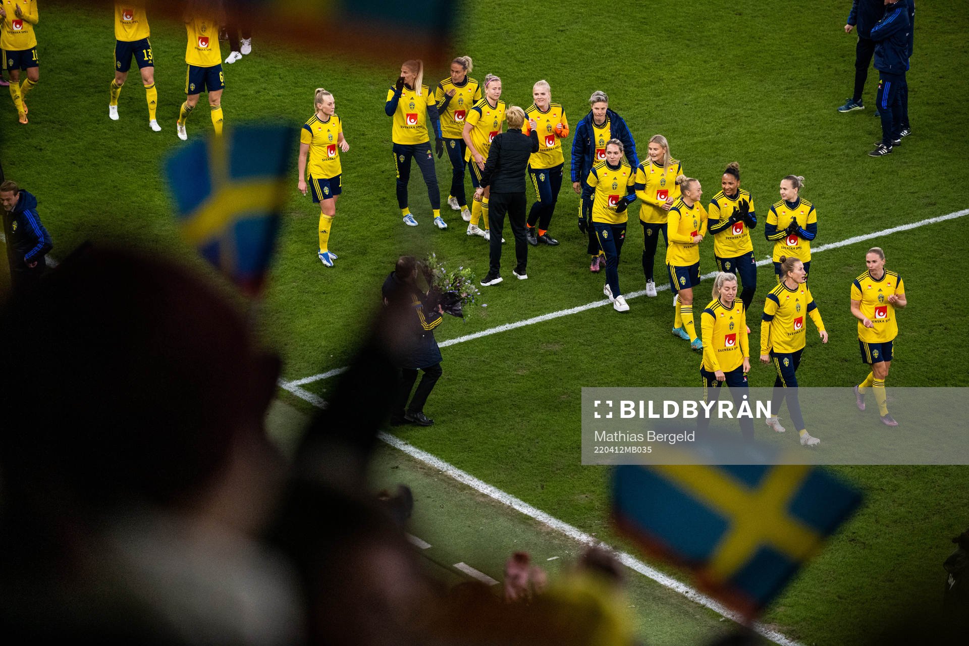 Players of Sweden celebrate