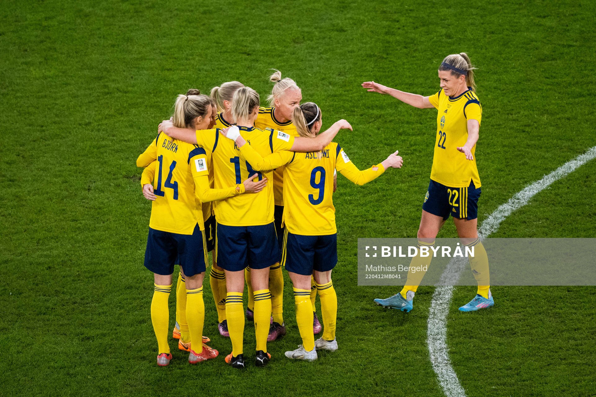 Players of Sweden celebrate