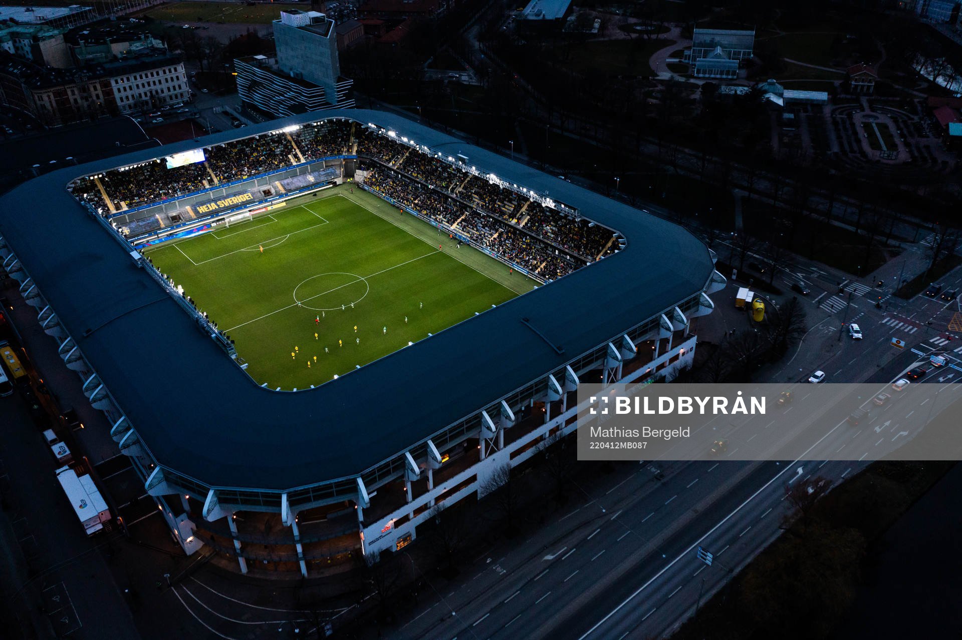 A drone view of Gamla Ullevi