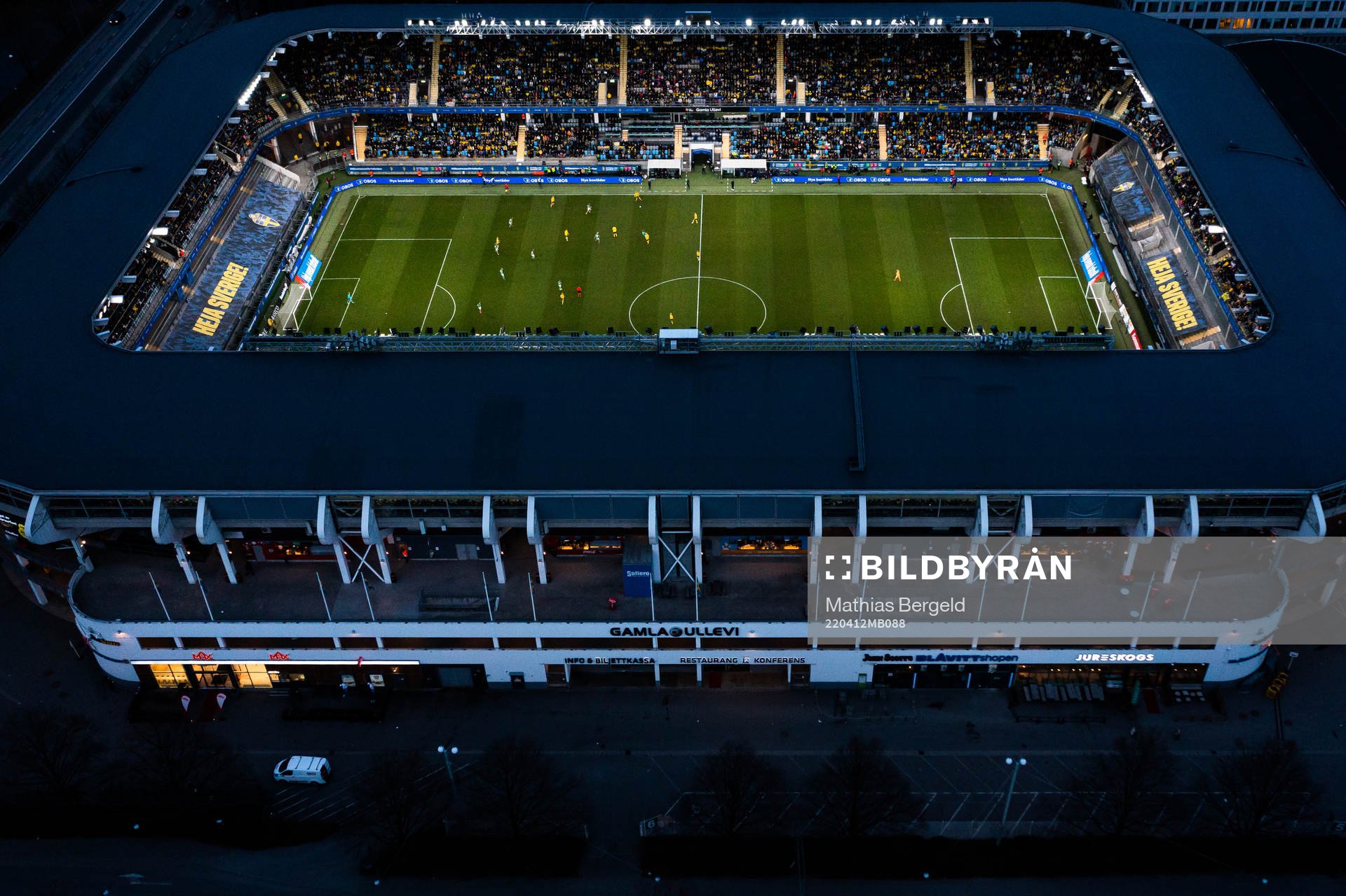 A drone view of Gamla Ullevi