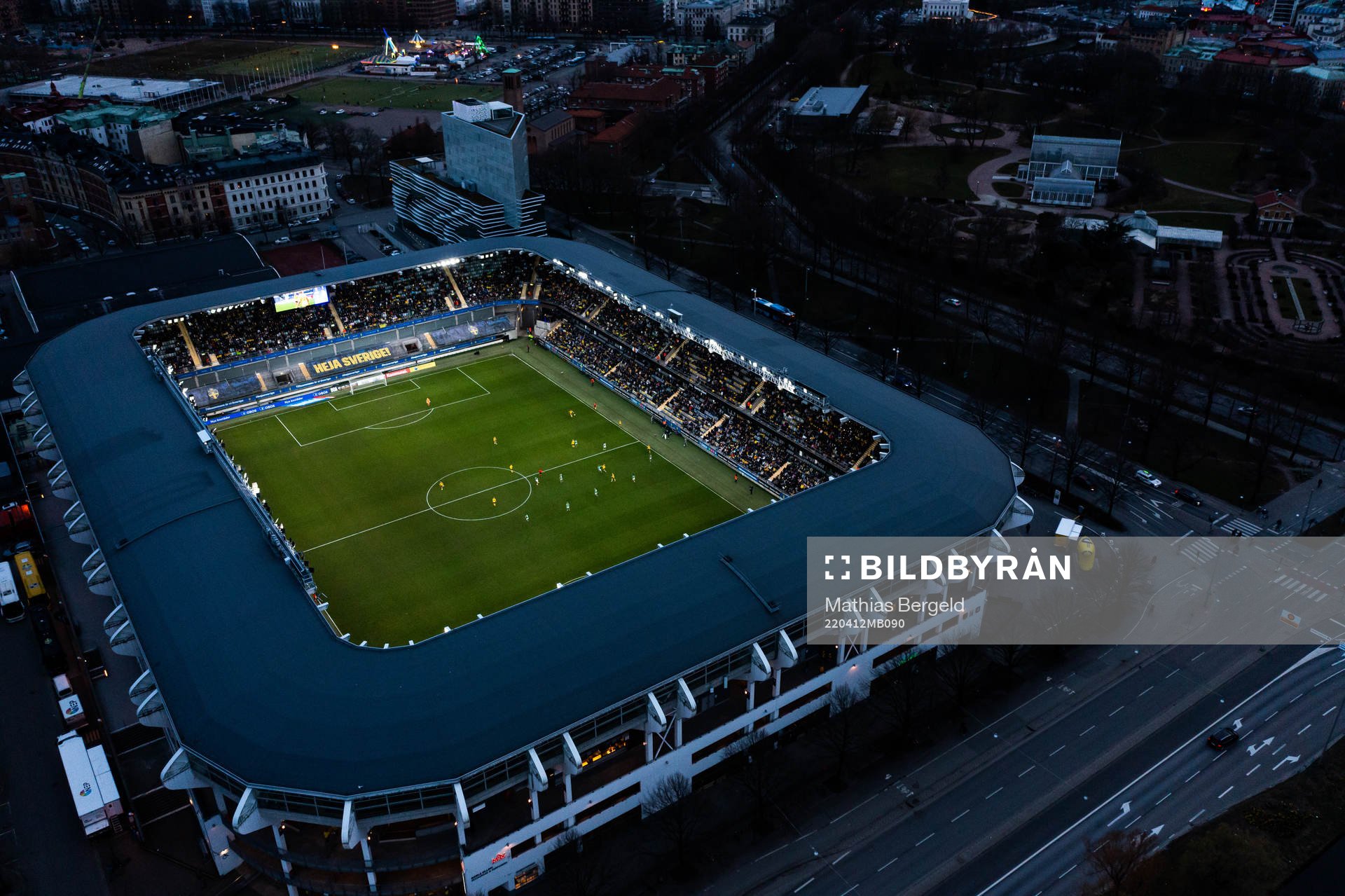 A drone view of Gamla Ullevi