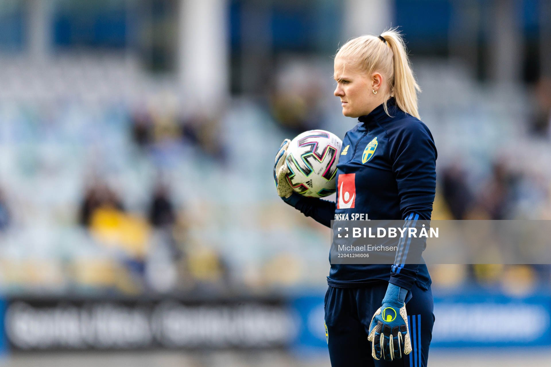 Goalkeeper Emma Holmgren of Sweden