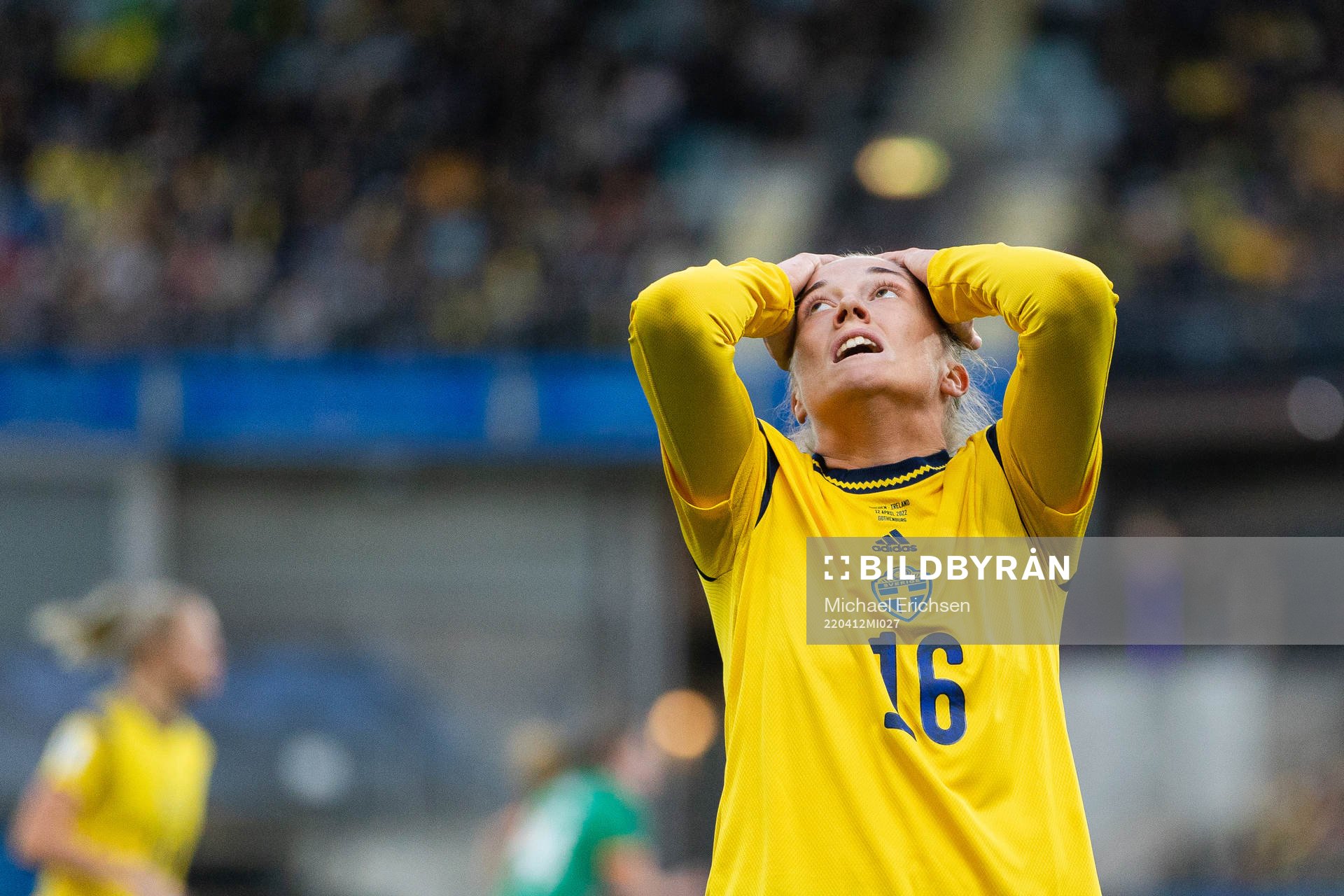 Filippa Angeldahl of Sweden reacts
