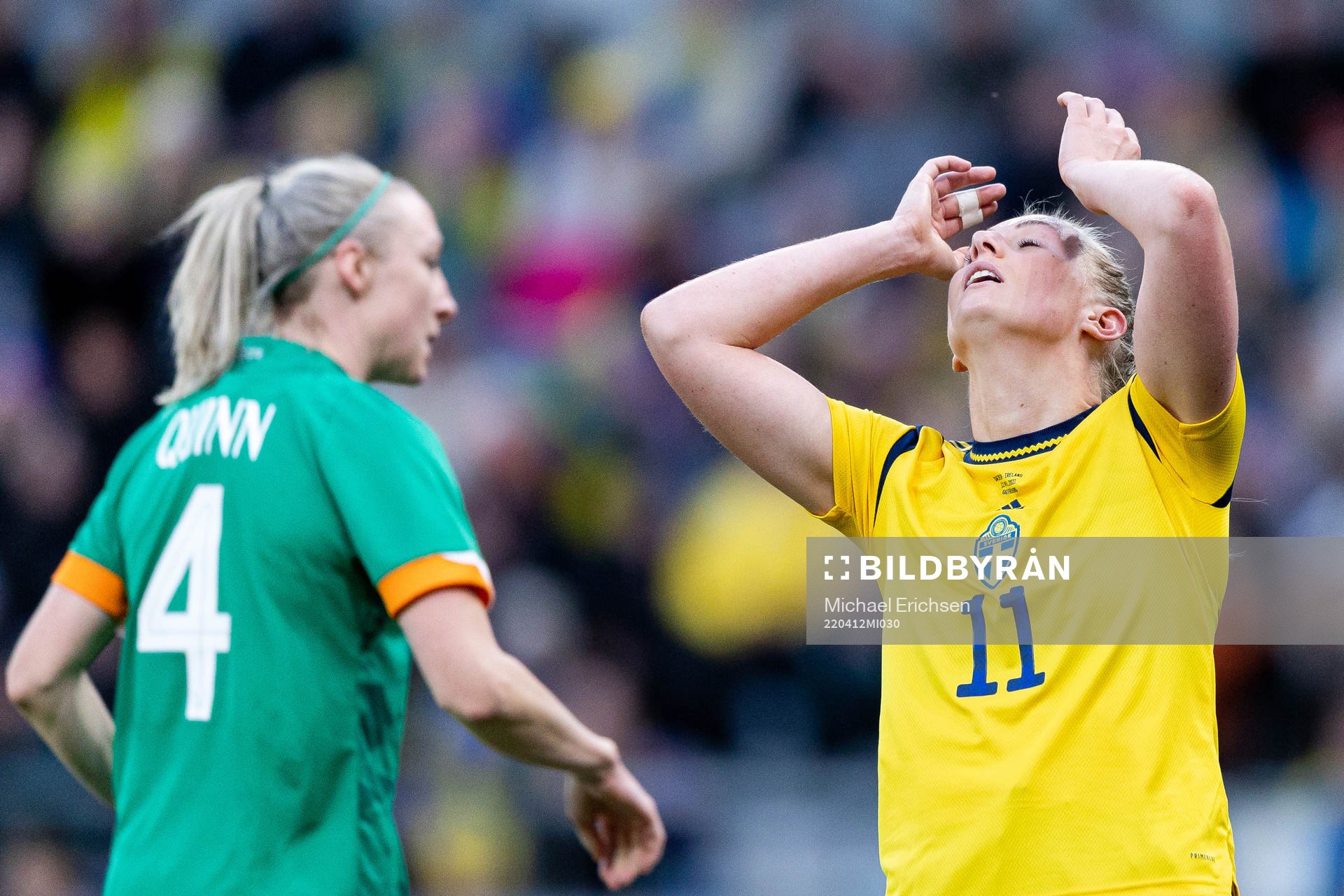 Stina Blackstenius of Sweden looks dejected
