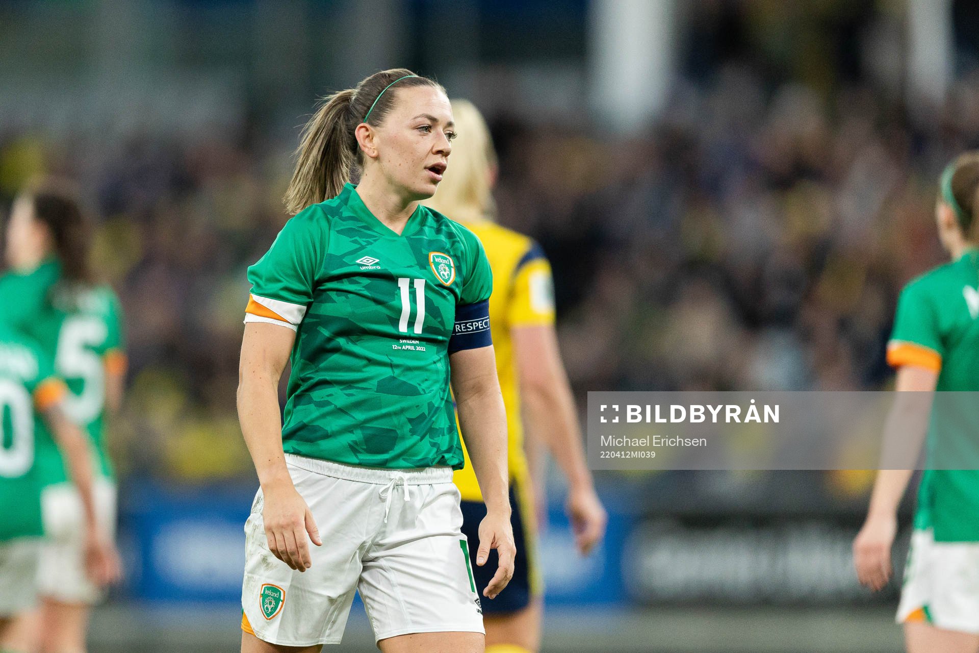 Katie McCabe of Ireland looks dejected