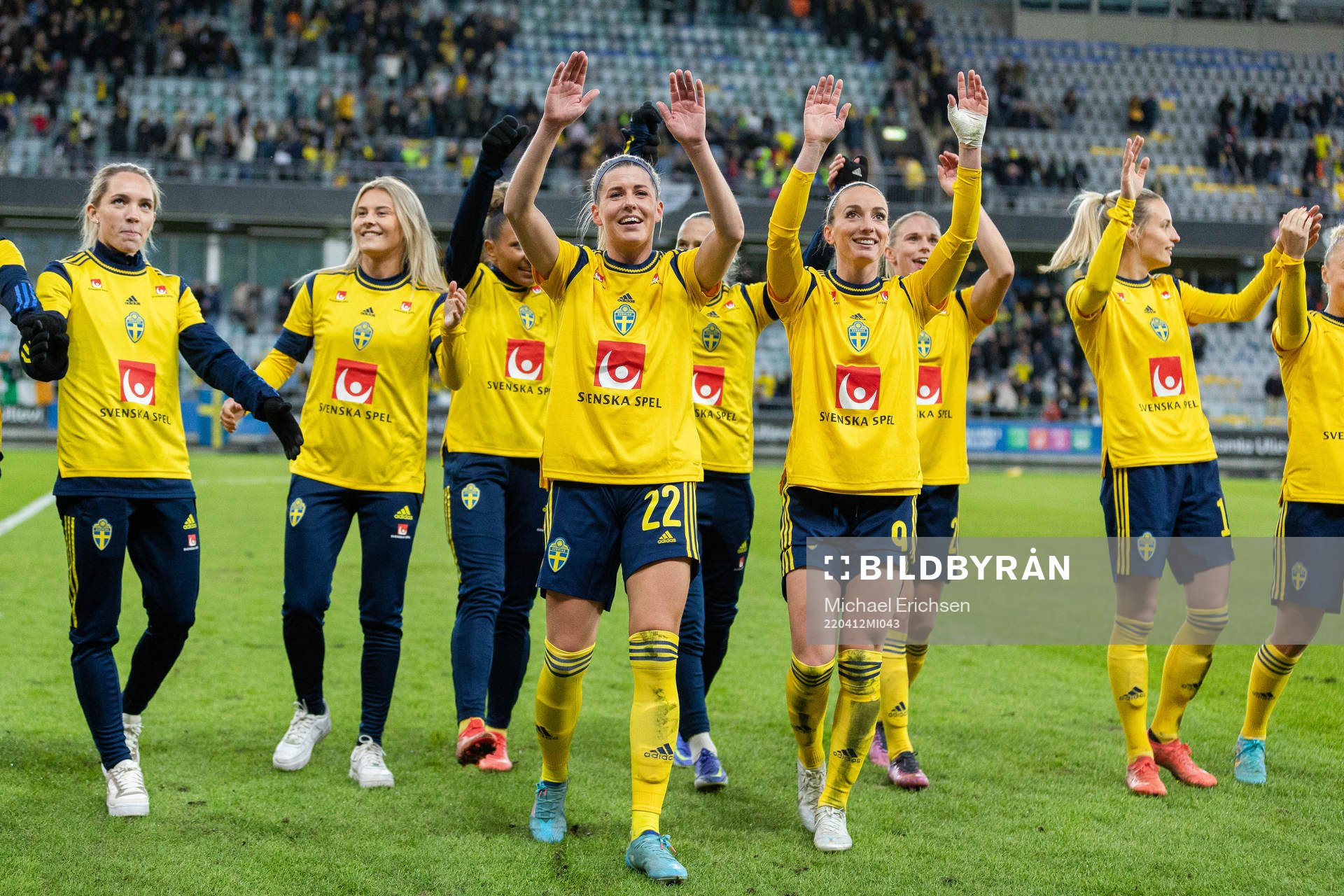 Olivia Schough and Kosovare Asllani of Sweden celebrate
