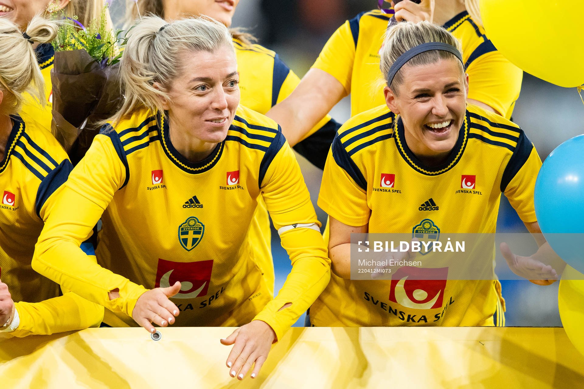 Linda Sembrant and Olivia Schough celebrates