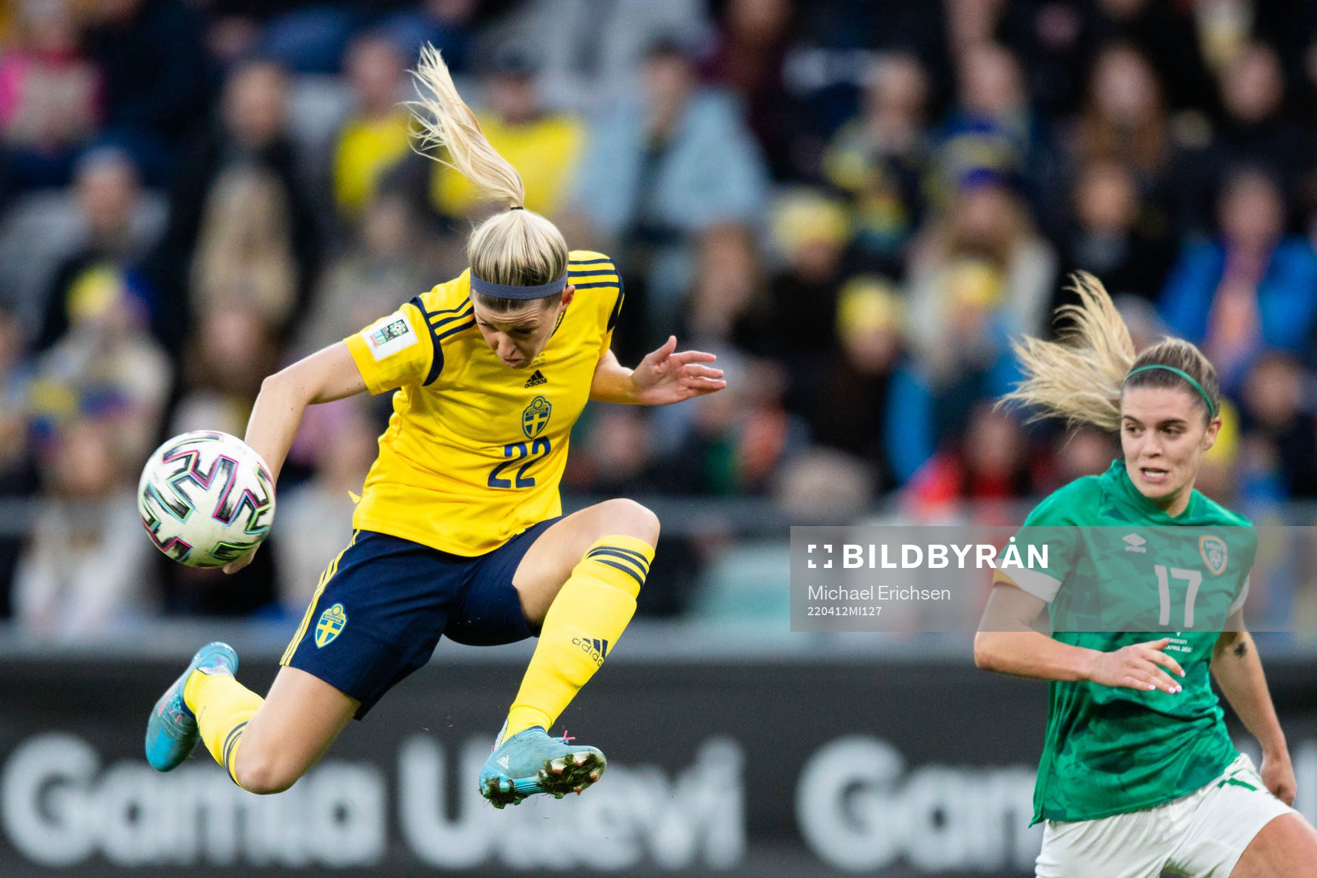 Olivia Schough of Sweden and Jamie Finn of Ireland