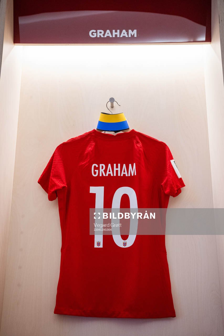 The kit of Caroline Graham Hansen of Norway in the dressing