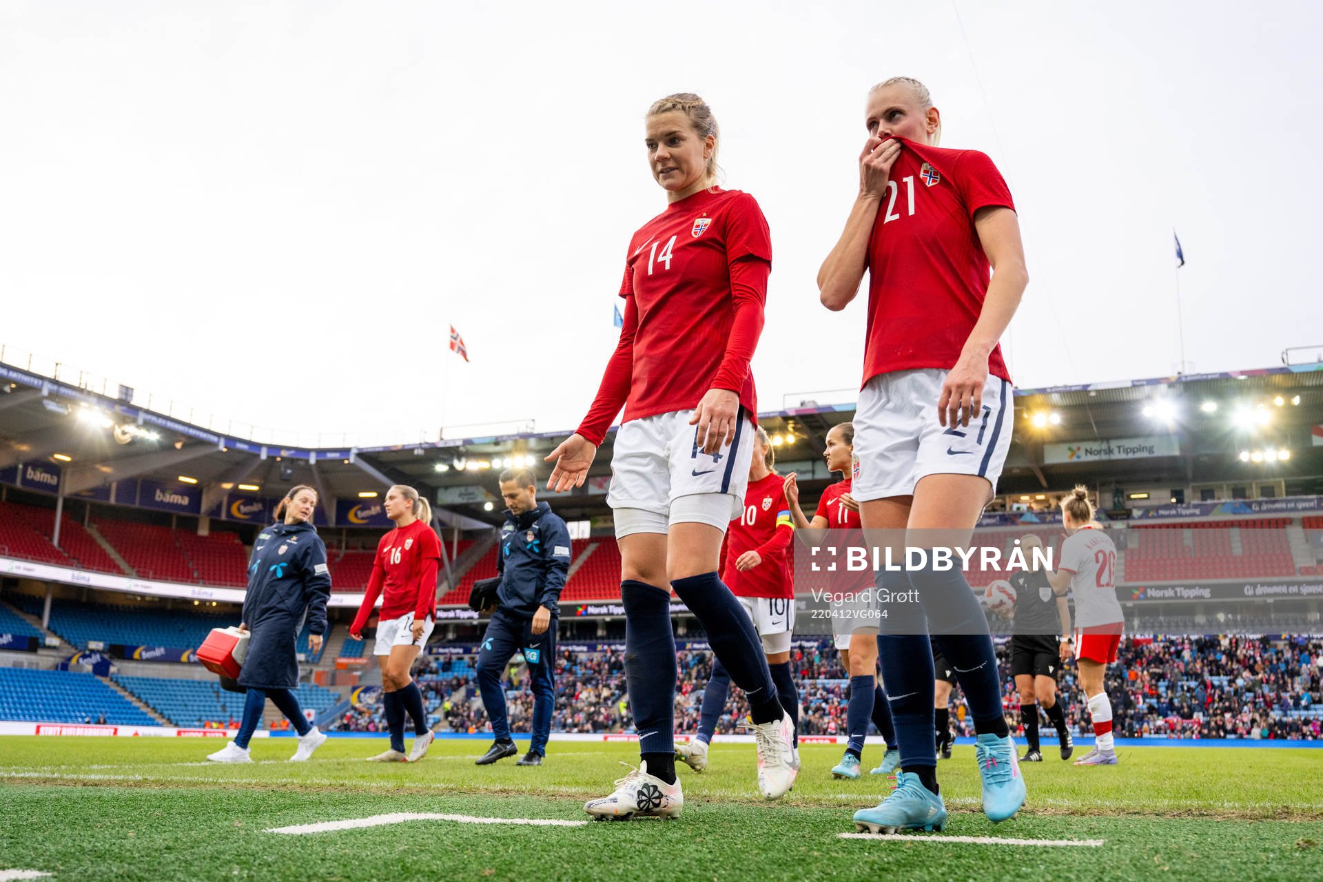 Ada Hegerberg and Karina Sævik of Norway