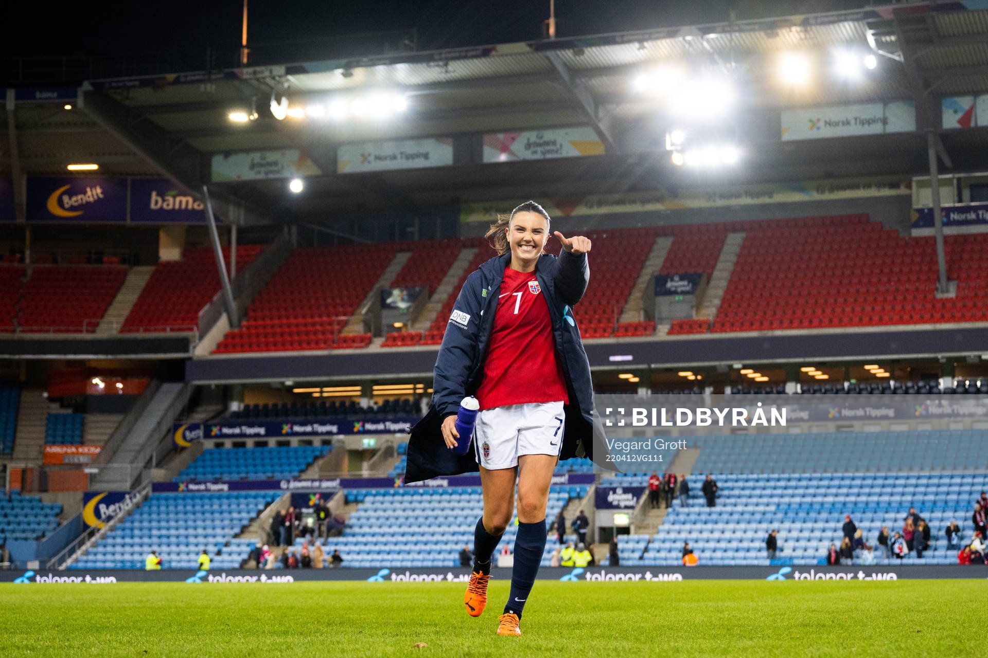 Ingrid Syrstad Engen of Norway celebrates