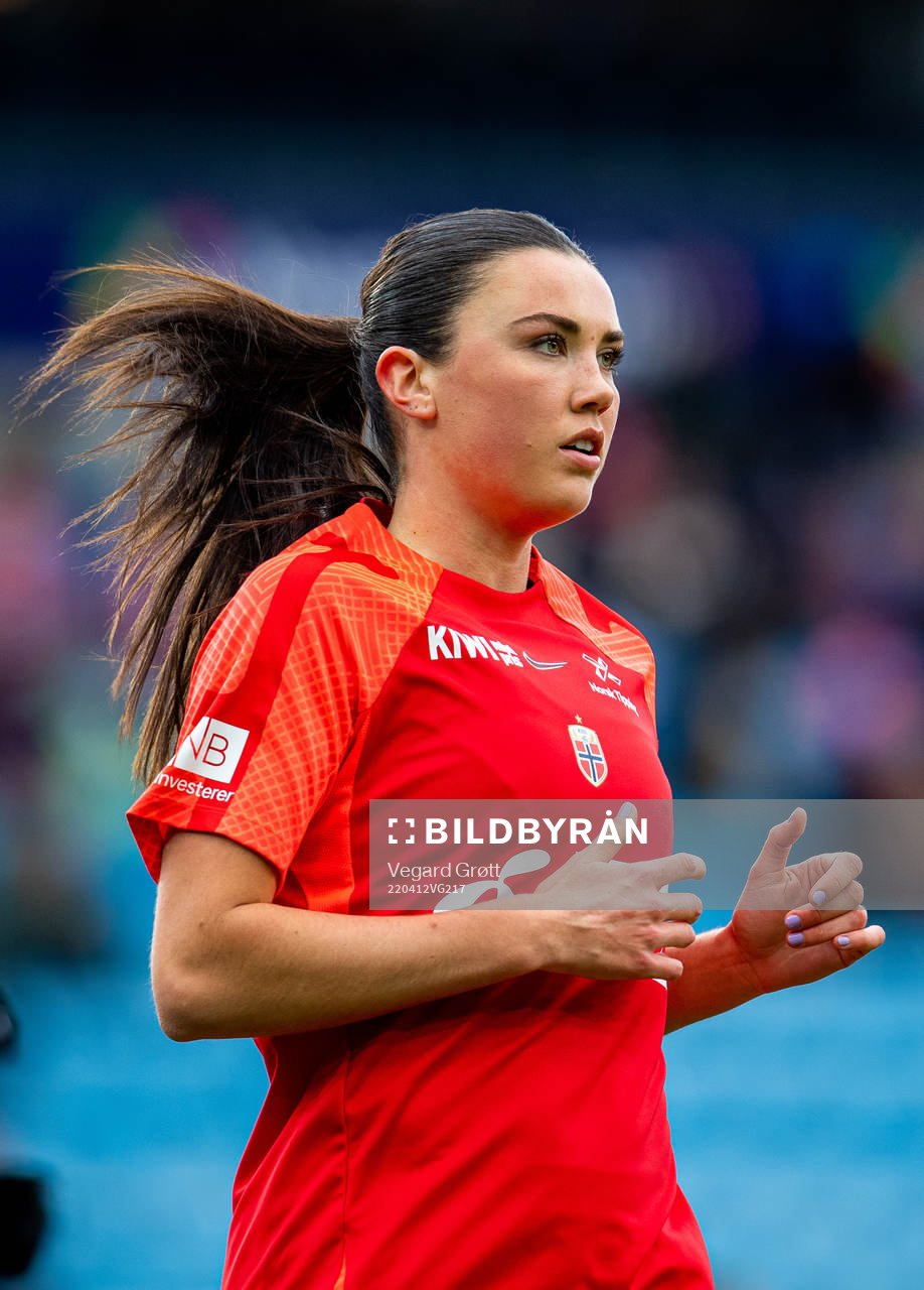 Ingrid Syrstad Engen of Norway warms up