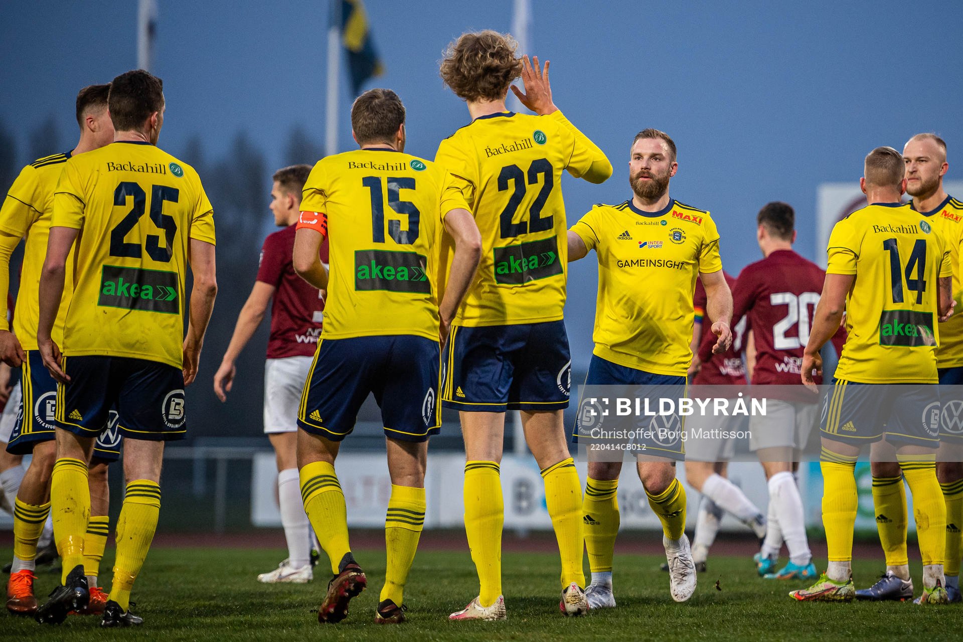 Ängelholms spelare jublar