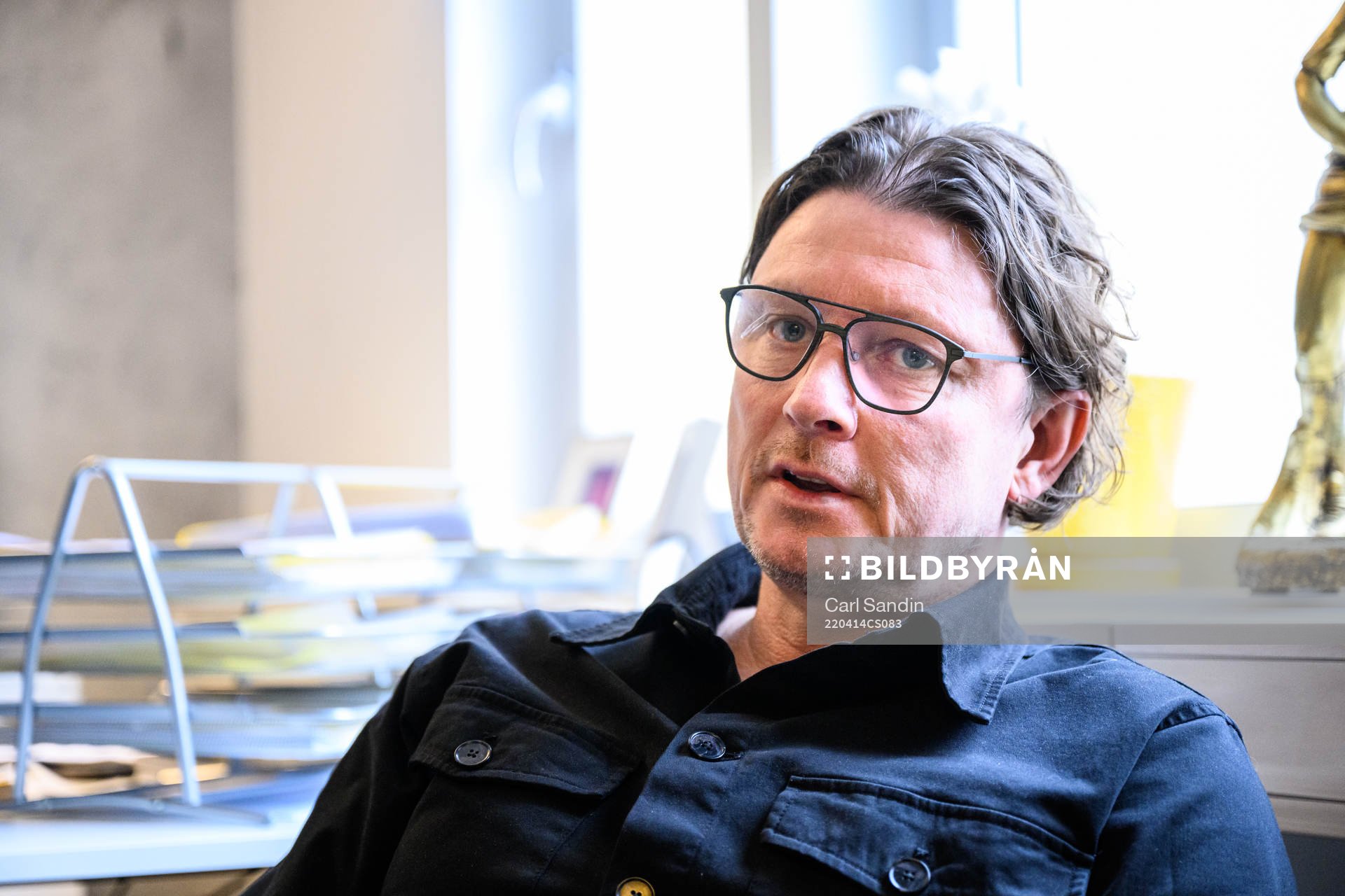 Elfsborgs sportchef Stefan Andreasson blir intervjuad