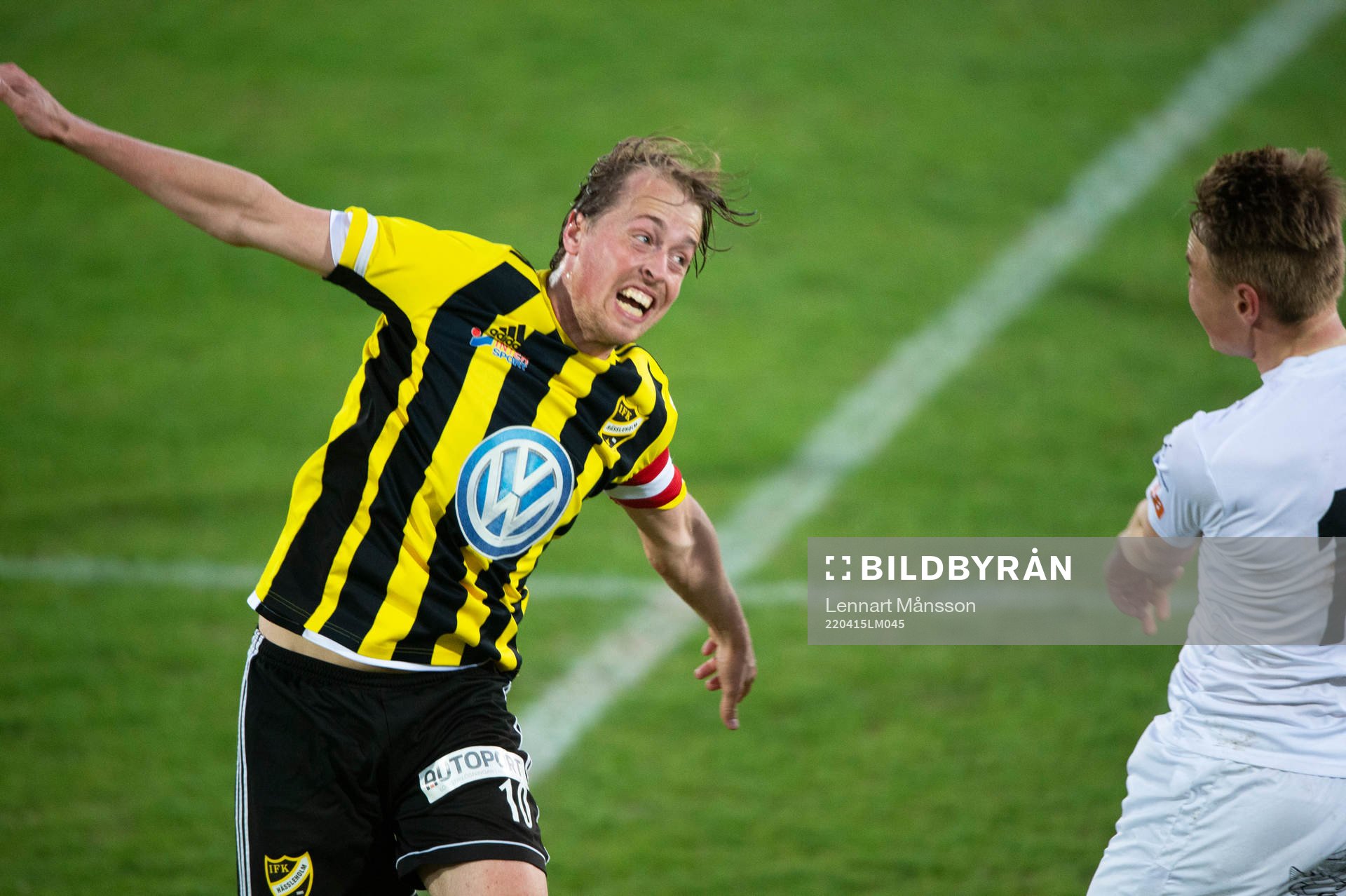 IFK Hässleholms Robin Strömberg i matchen i div. 2 Södra