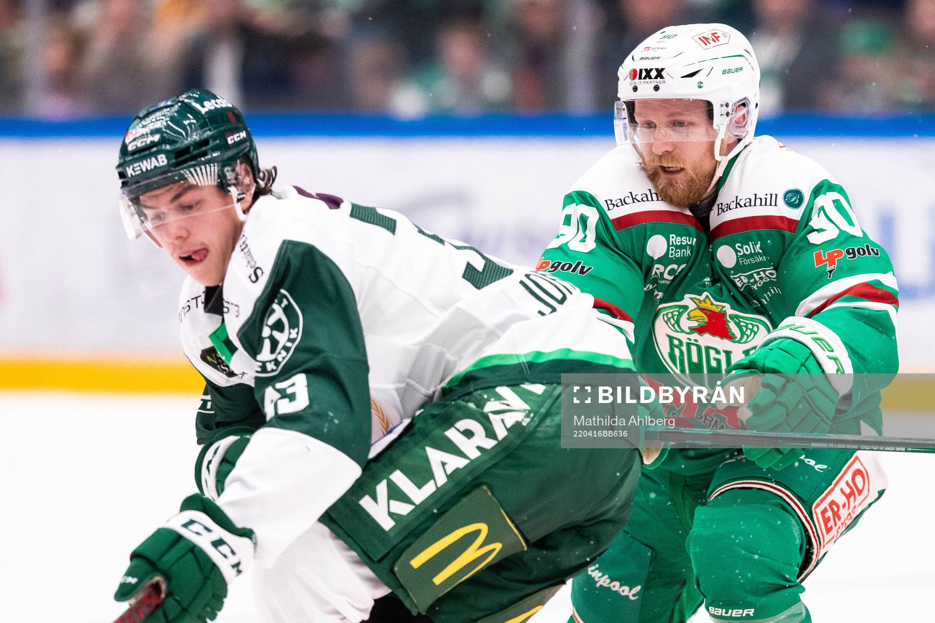 Färjestads Daniel Viksten och Rögles Ted Brithén