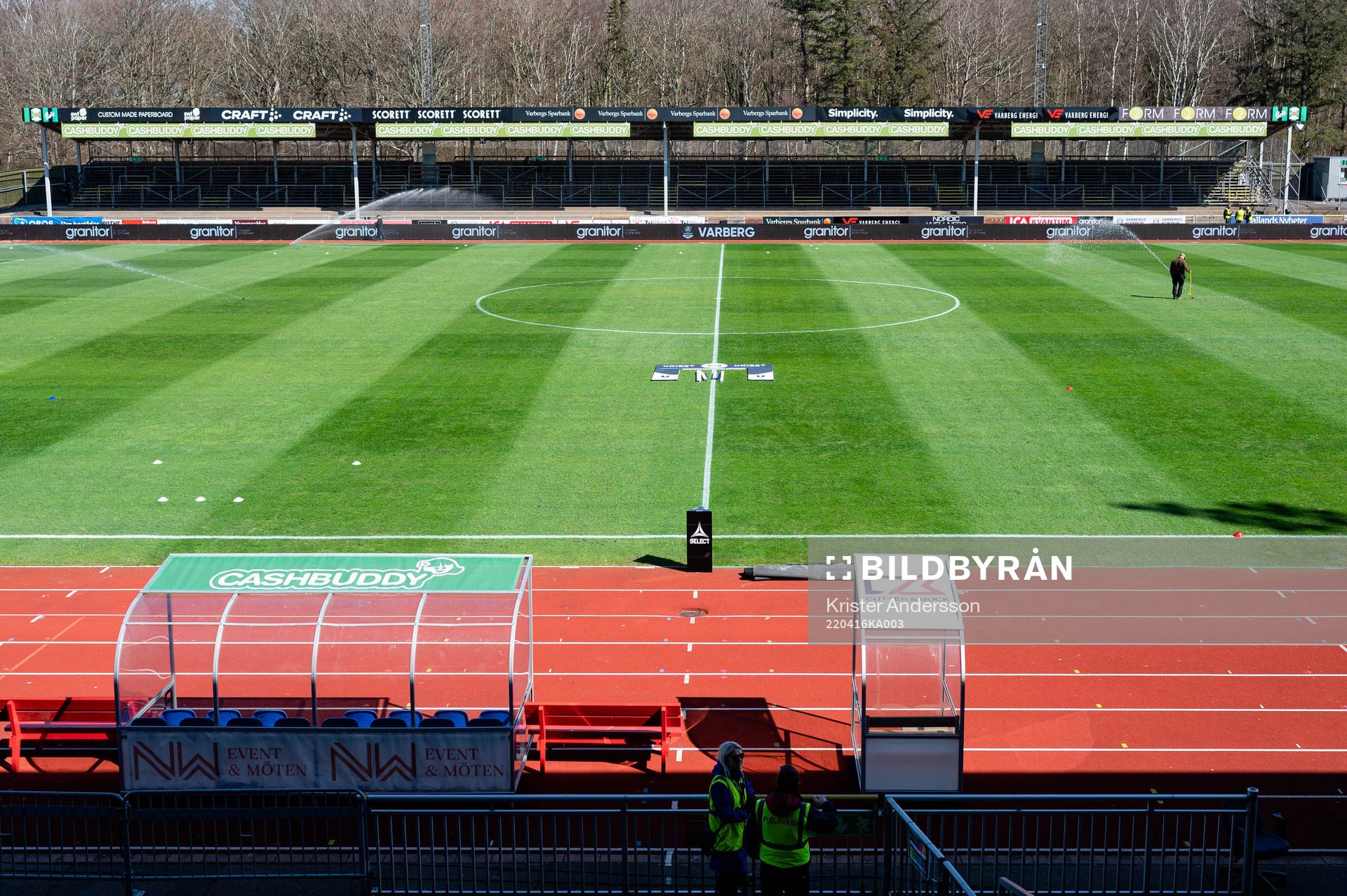 Varberg Energi Arena före fotbollsmatchen i Allsvenskan