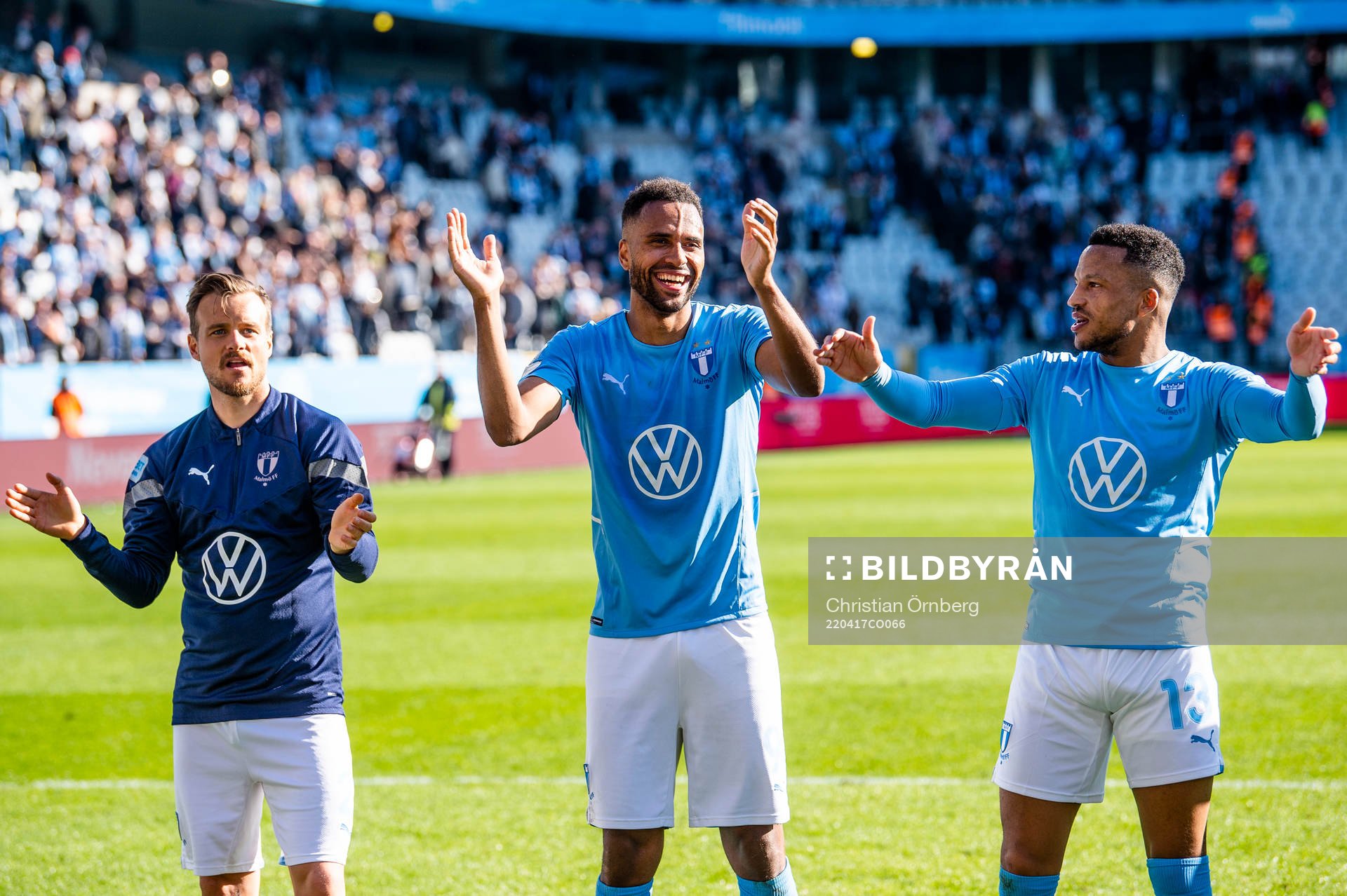 Malmö FFs Eric Larsson, Isaac Kiese Thelin och Martin