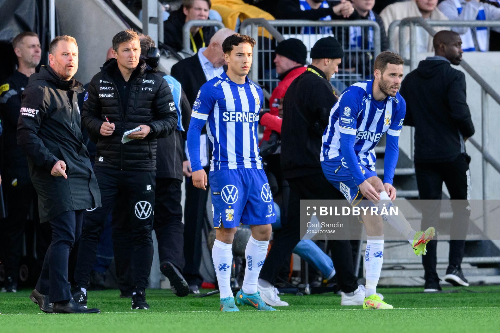 IFK Göteborgs Hussein Carneil och Emil Salomonsson gör