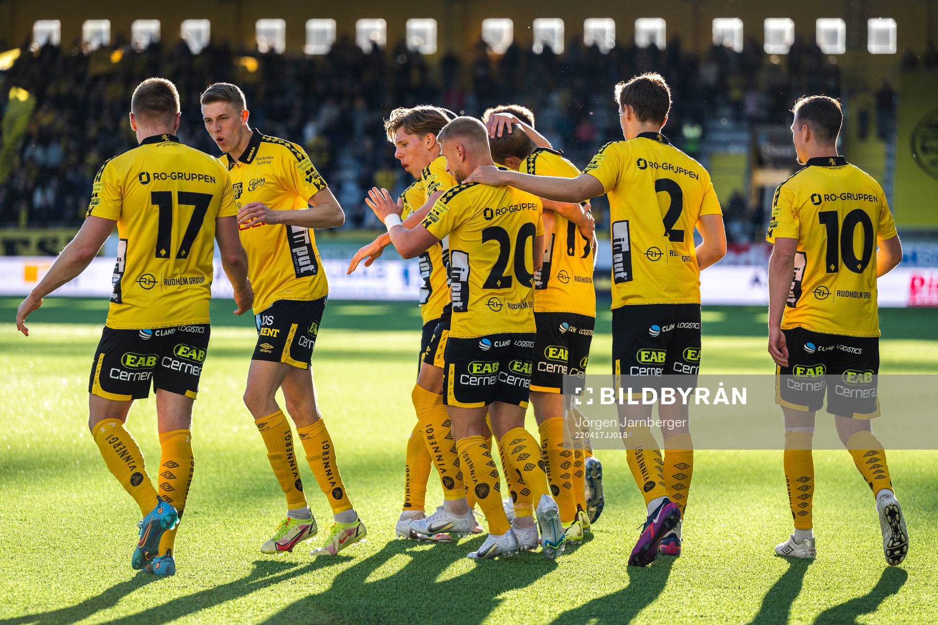 Elfsborgs spelare jublar med Jeppe Møldrup Okkels
