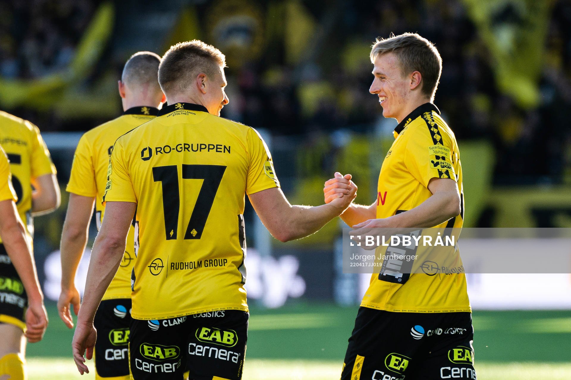 Elfsborgs Per Frick och Jeppe Møldrup Okkels jublar