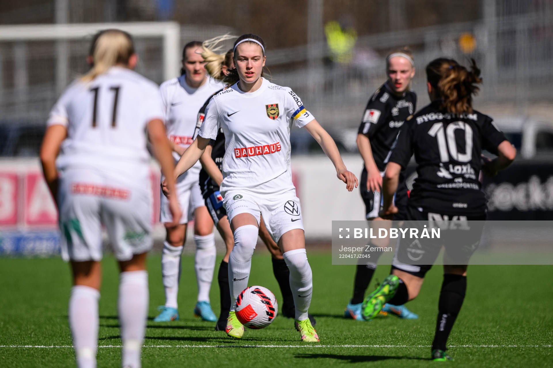 Brommapojkarnas Ella Reidy under fotbollsmatchen i Damallsvenskan mellan Brommapojkarna och Örebro den 17 april 2022 i Stockholm. 
