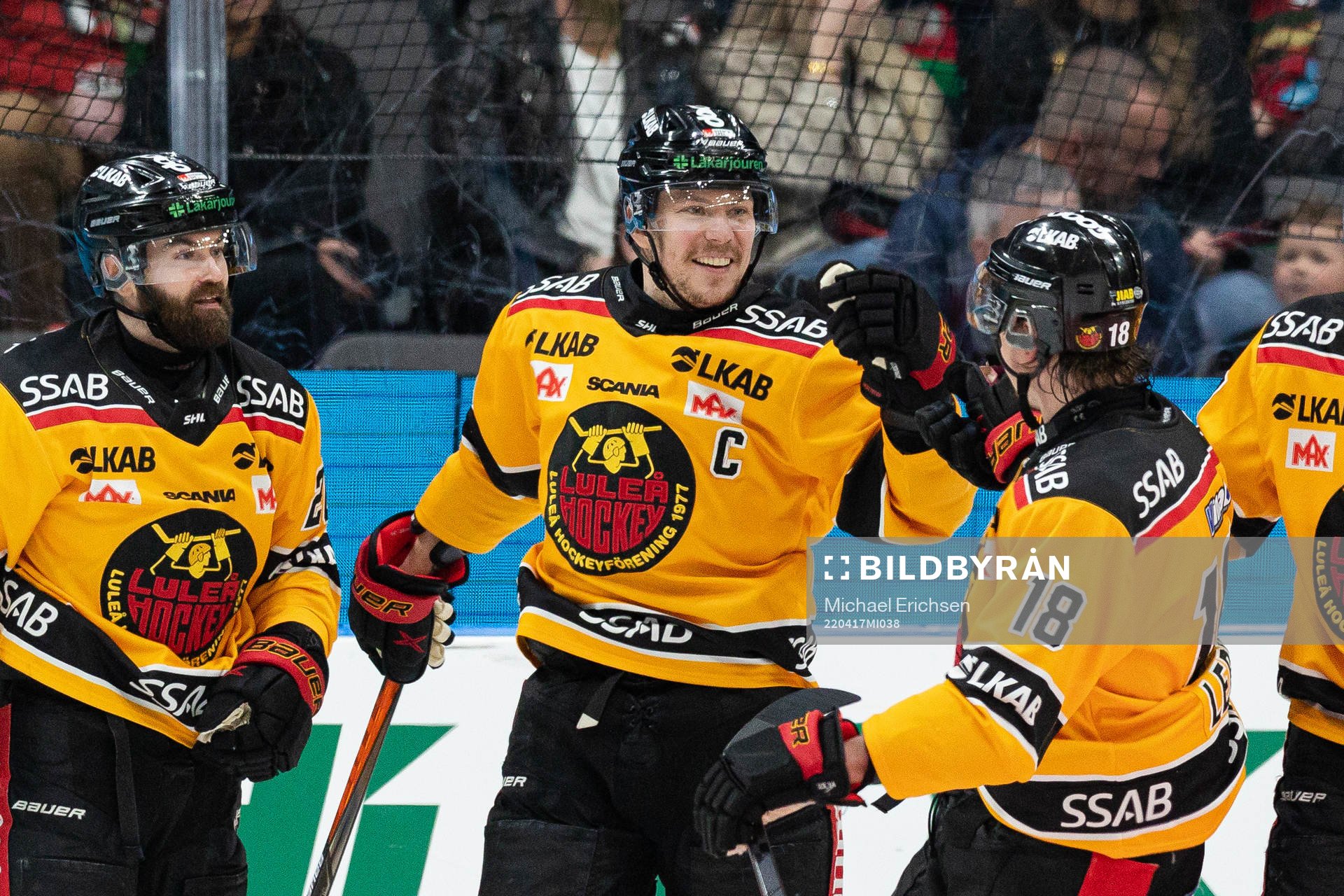 Luleås Erik Gustafsson jublar