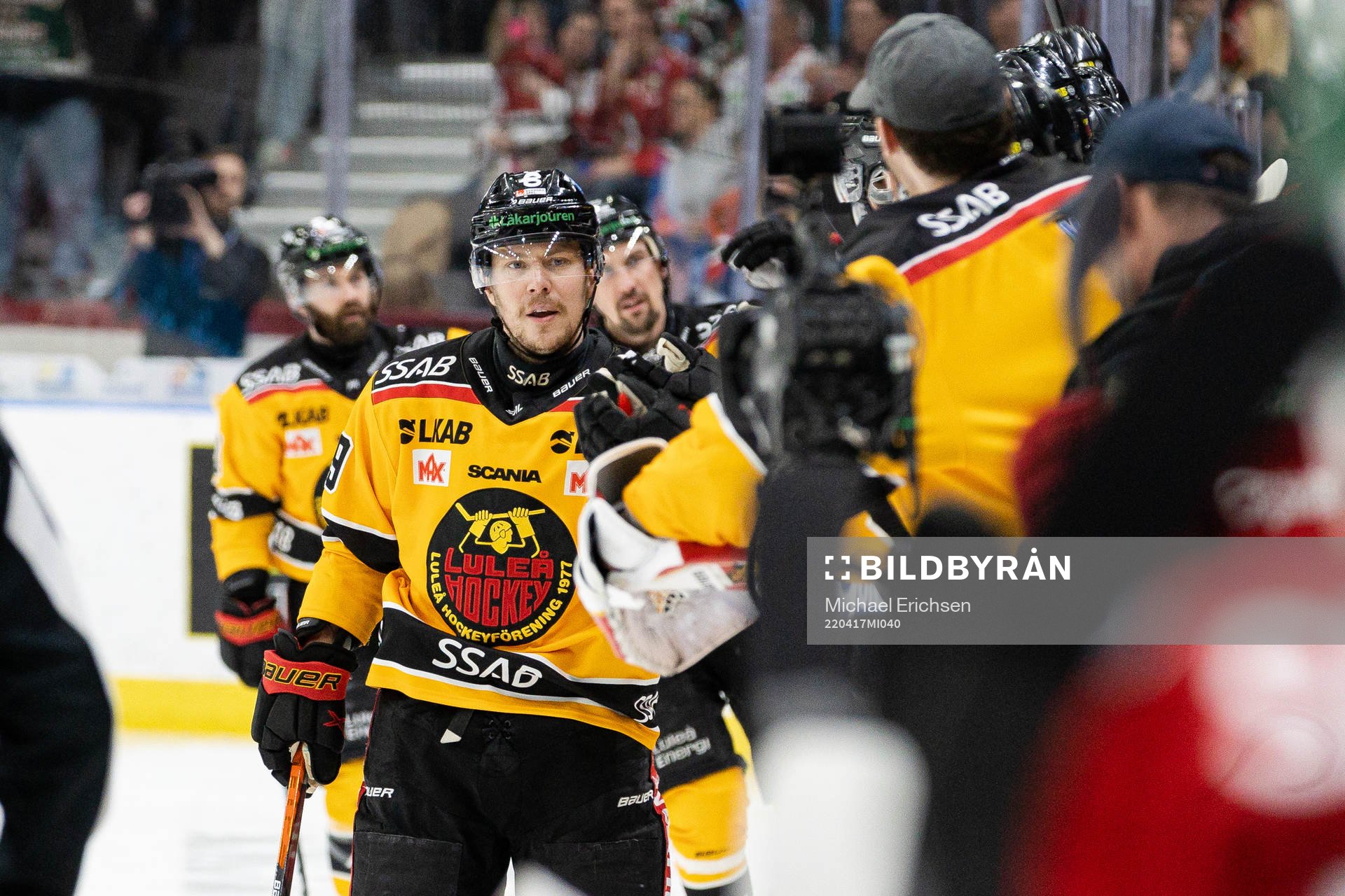 Luleås Erik Gustafsson jublar