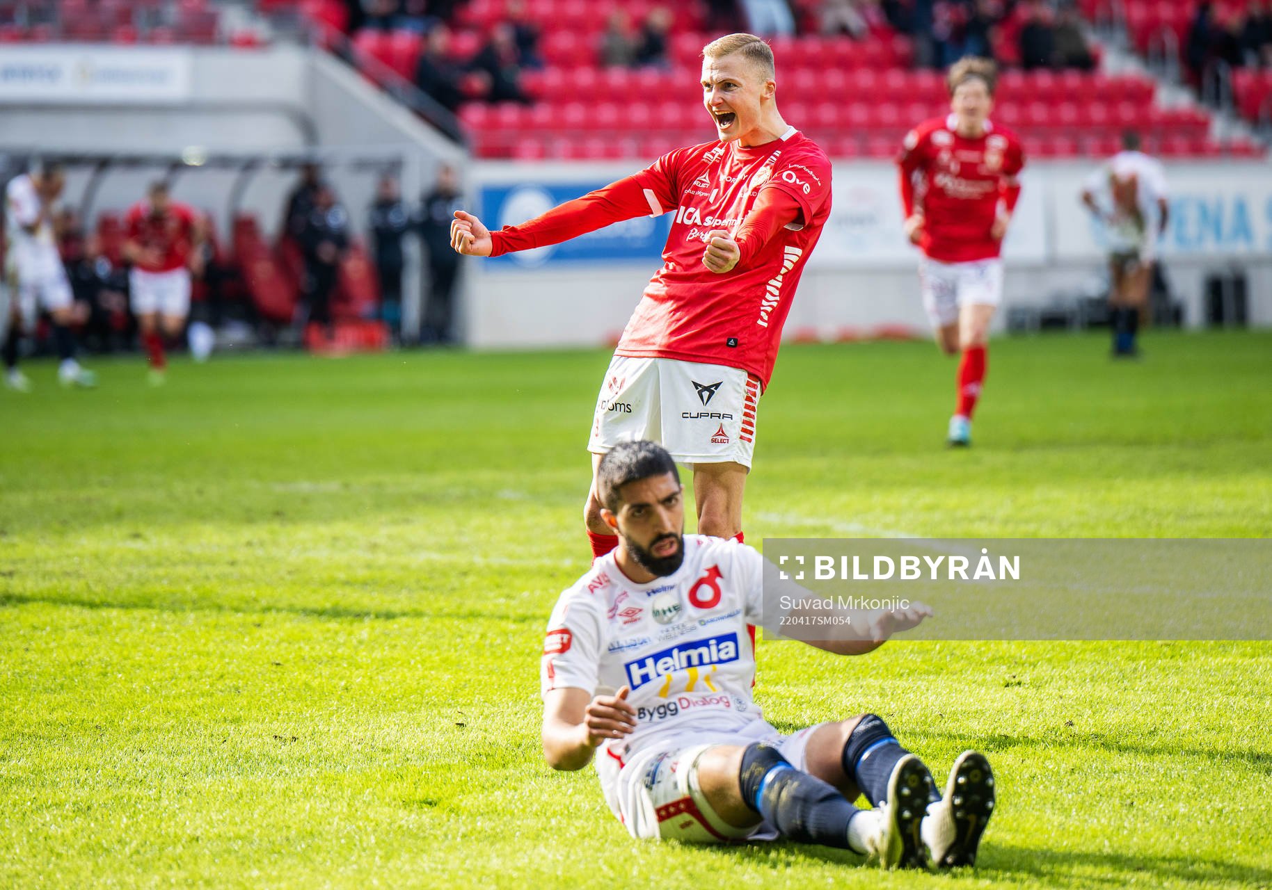 Kalmars Davíd Kristján Ólafsson jublar