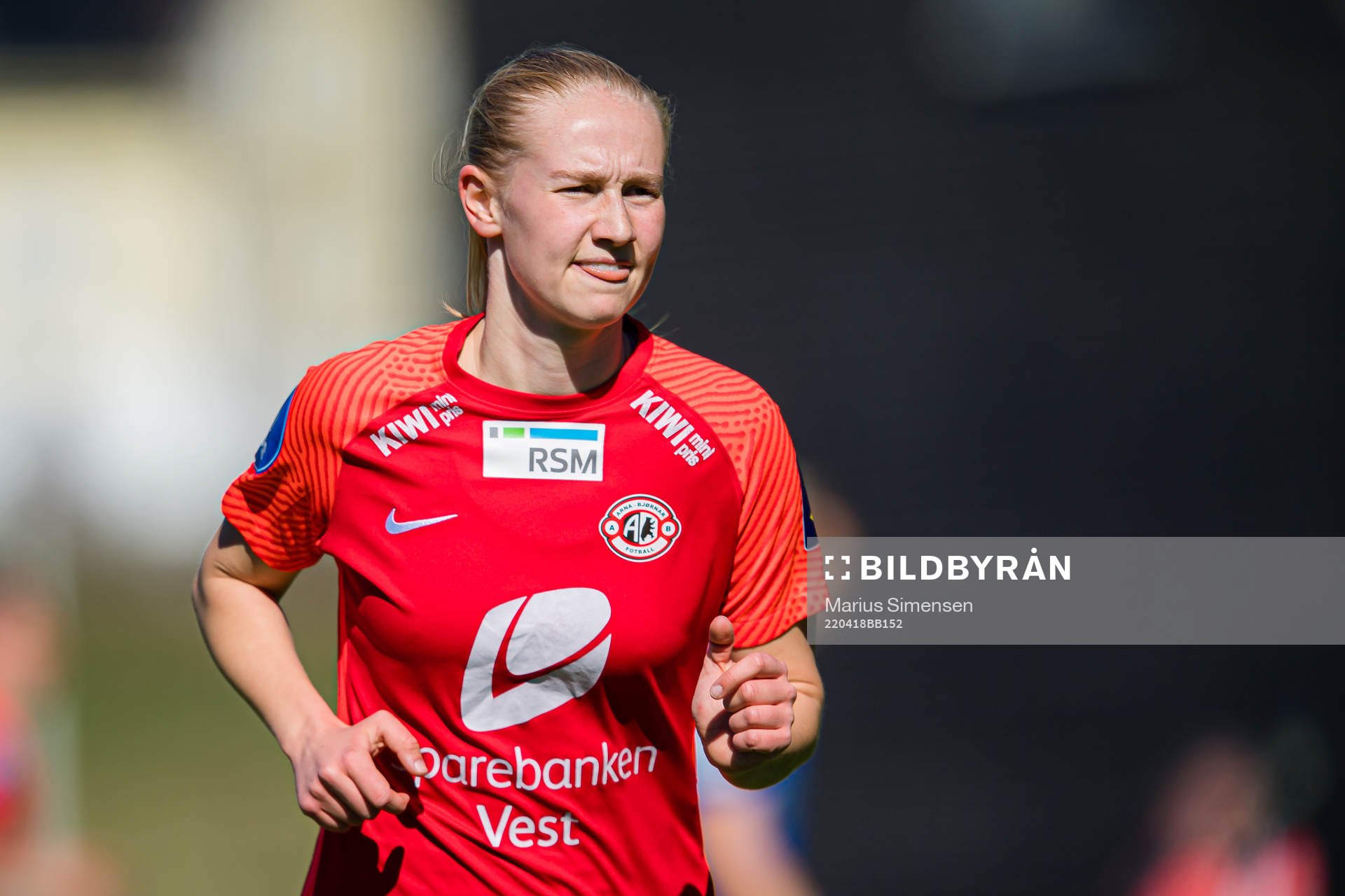 Tora Ose of Arna-Bjørnar during the Toppserien football match between Arna-Bjørnar and Vålerenga on April 18, 2022 in Arna.