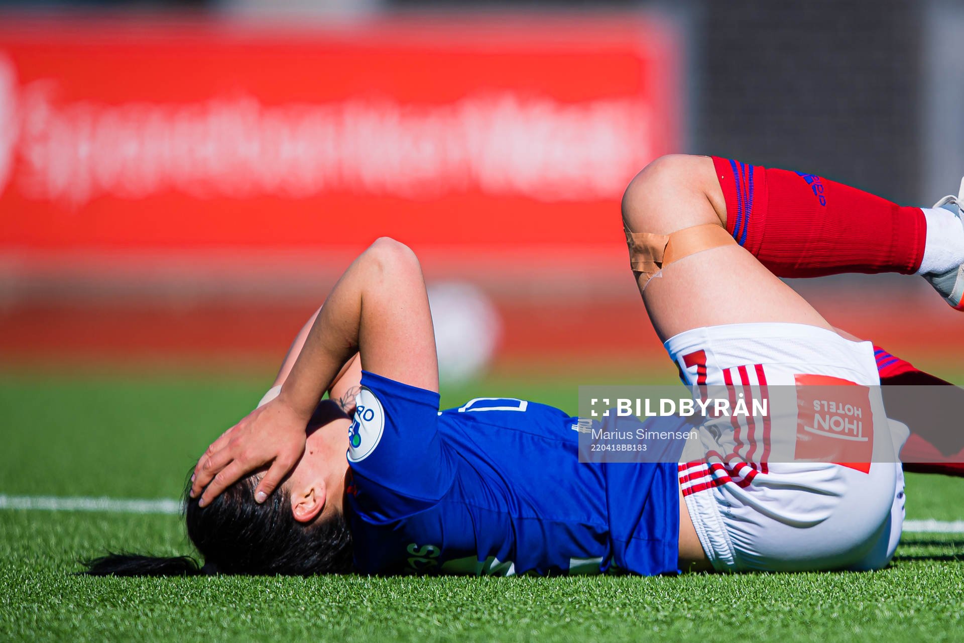 Dejana Stefanovic of Vålerenga in pain