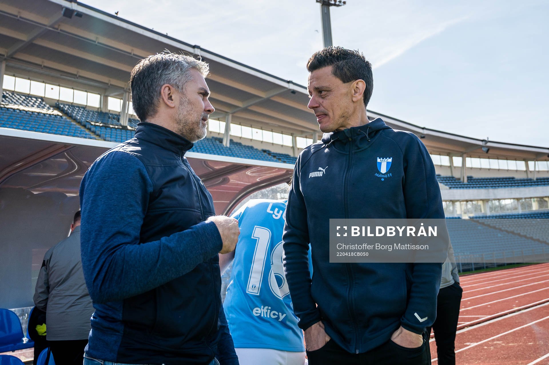 Malmö FFs VD Niclas Carlnén och tränare Fredrik Jahnfors