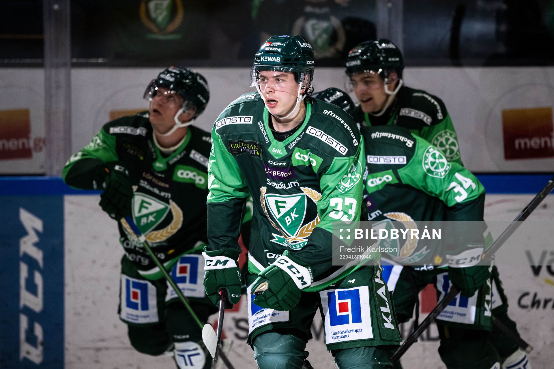 Färjestads Albert Johansson jublar