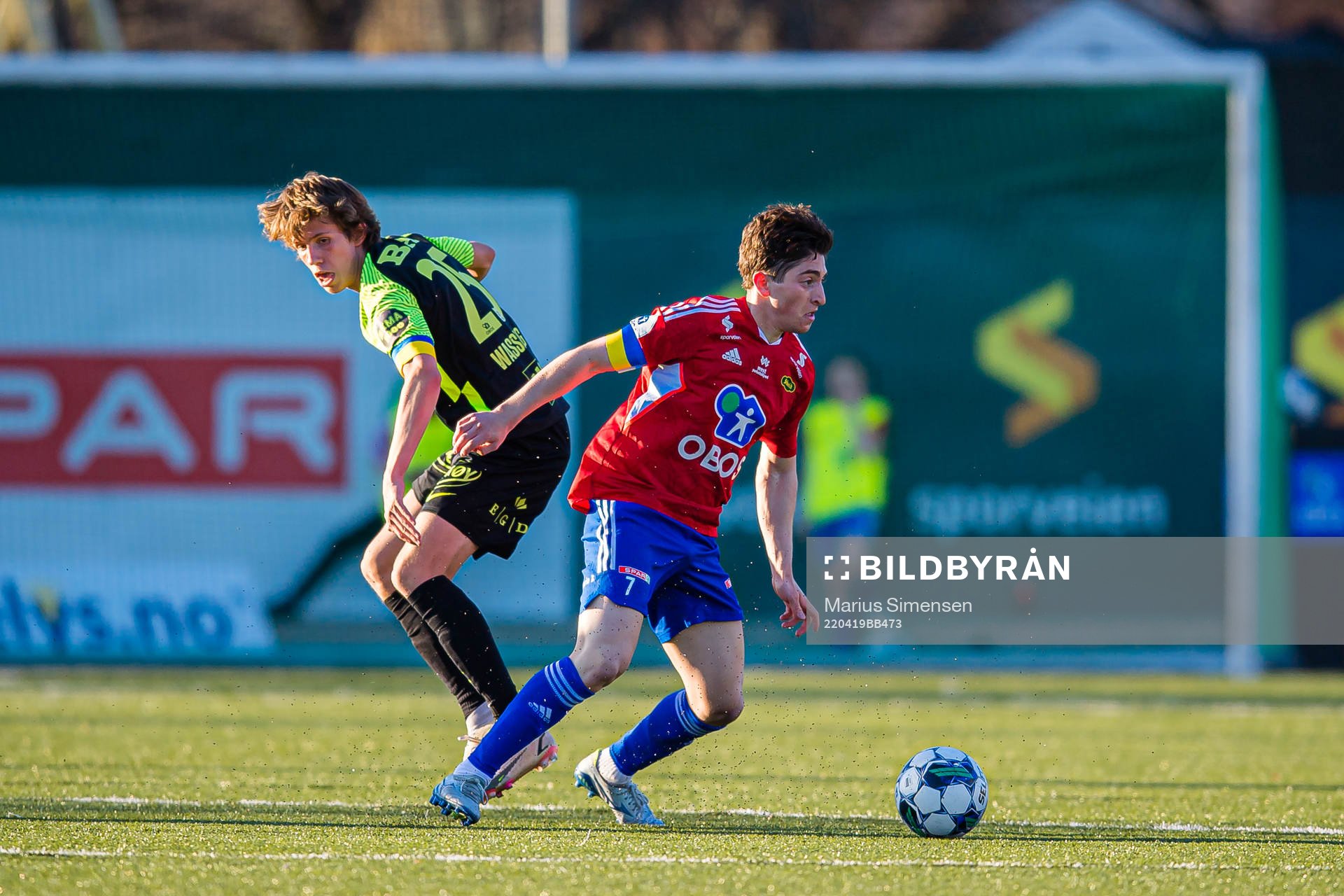 Niklas Jensen Wassberg of Brann and Marcus Melchior of Skeid