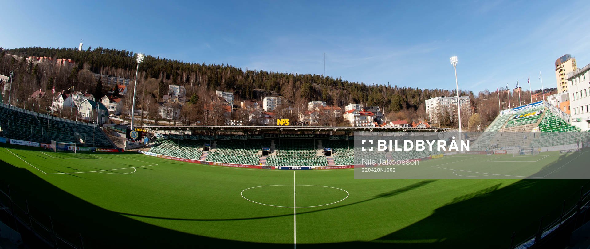 NP3 arena innan fotbollsmatchen i Allsvenskan mellan GIF