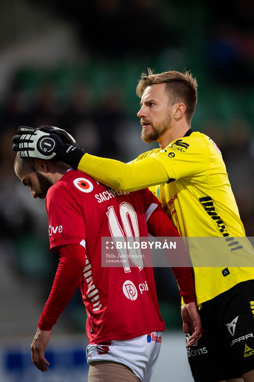 Kalmars Filip Sachpekidis utgår skadad och målvakt