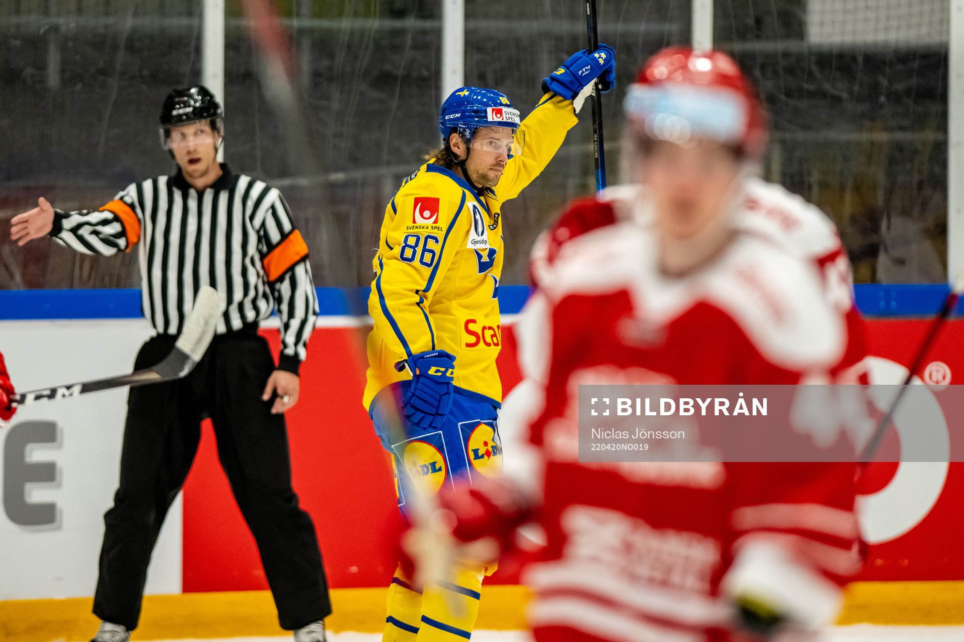Mathias Bromé of Sweden celebrates 2-0