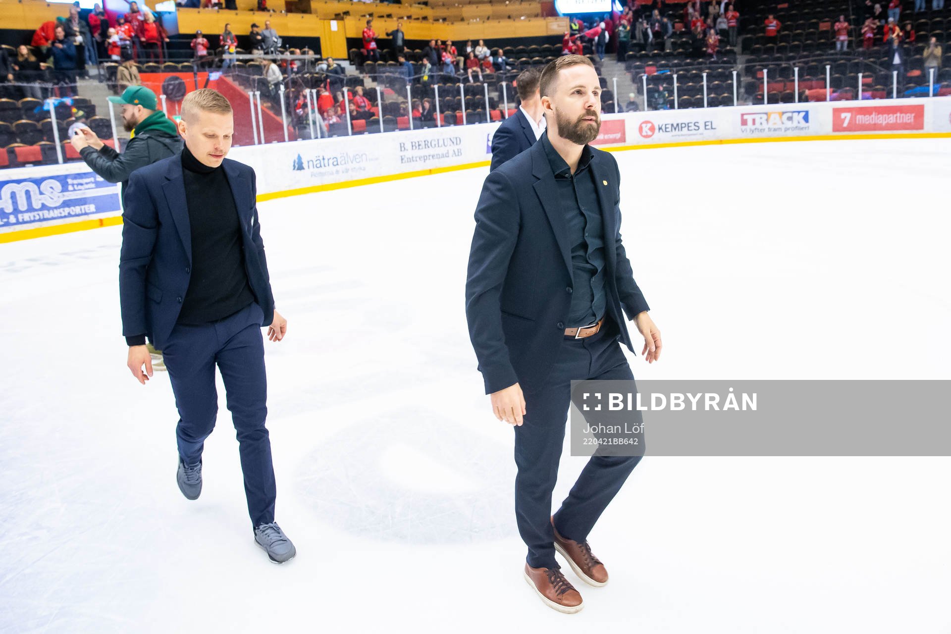 Björklövens tränare Viktor Stråhle och assisterande