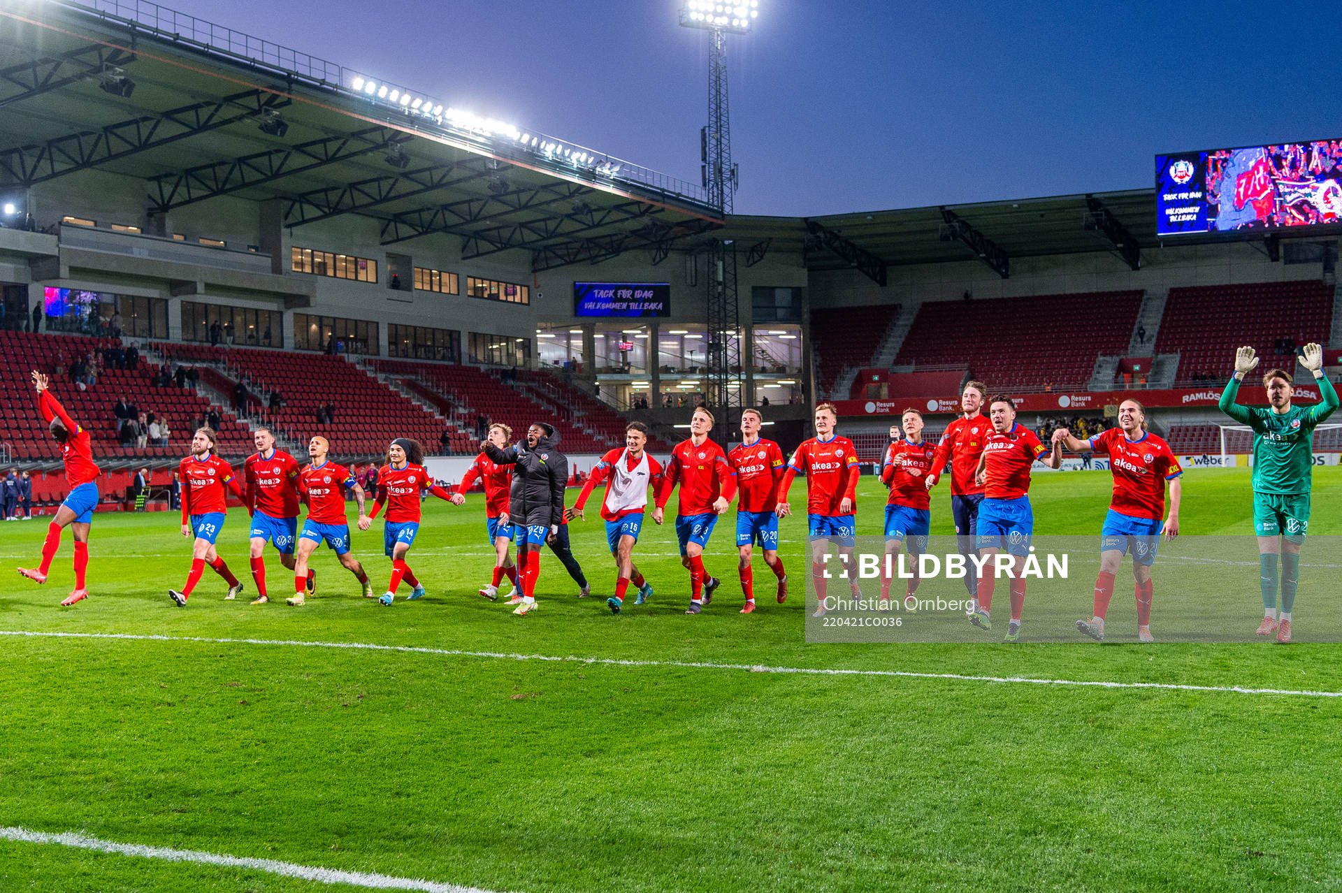 Helsingborgs spelare jublar