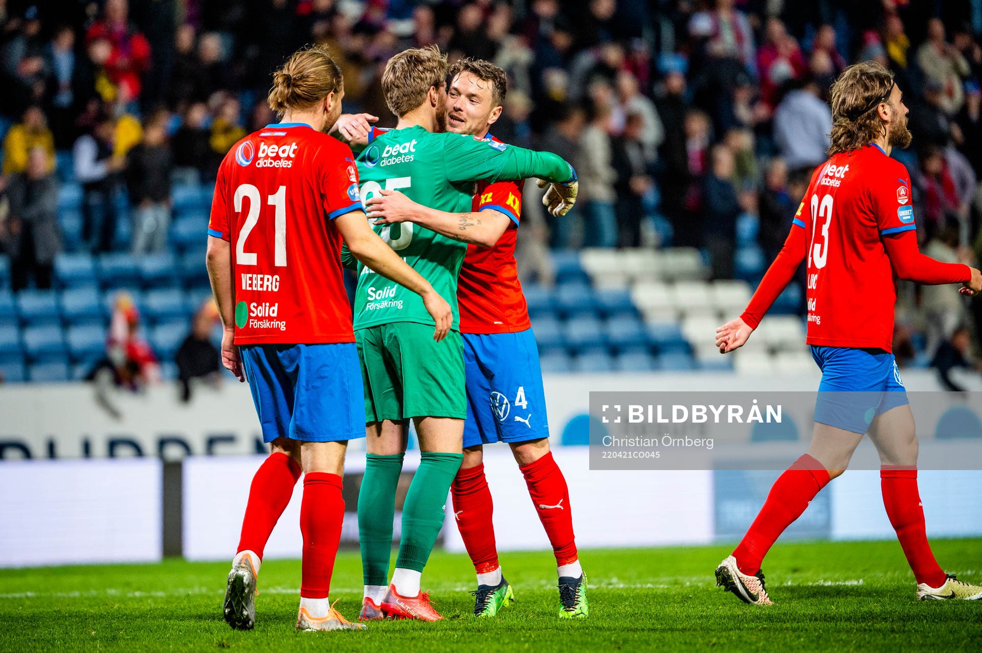 Helsingborgs målvakt Kalle Joelsson och Viljormur Davidsen