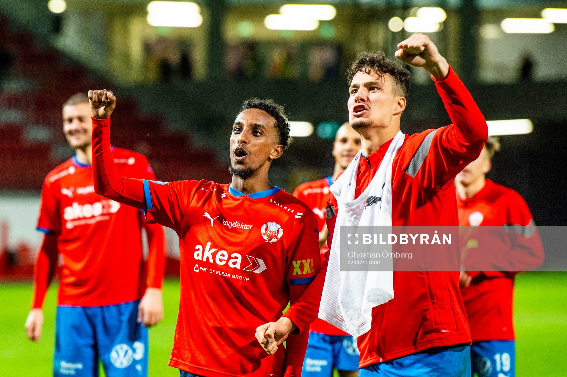 Helsingborgs Taha Ali och Assad Al Hamlawi jublar