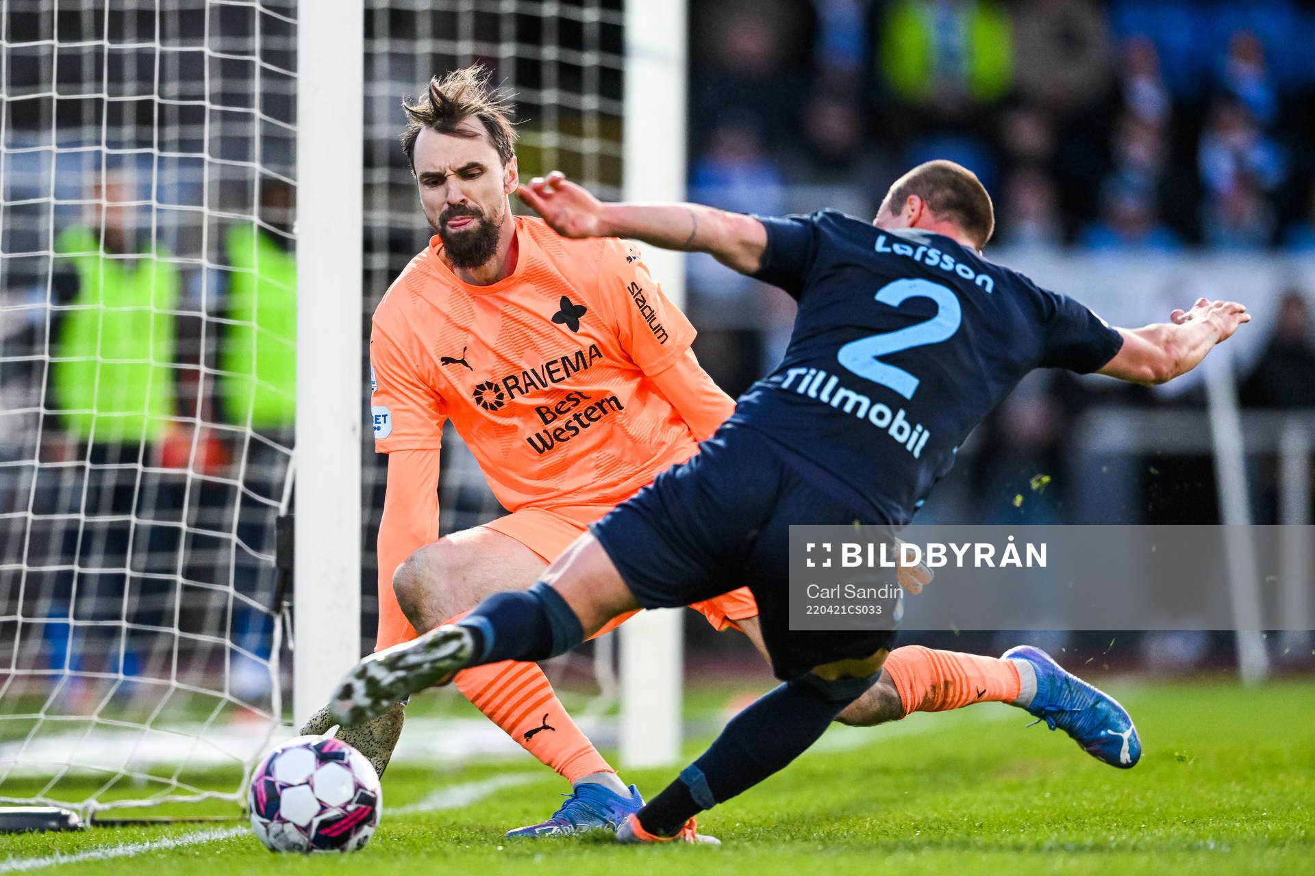 Värnamos målvakt Pilip Vaitsiakhovich och Malmö FFs Eric
