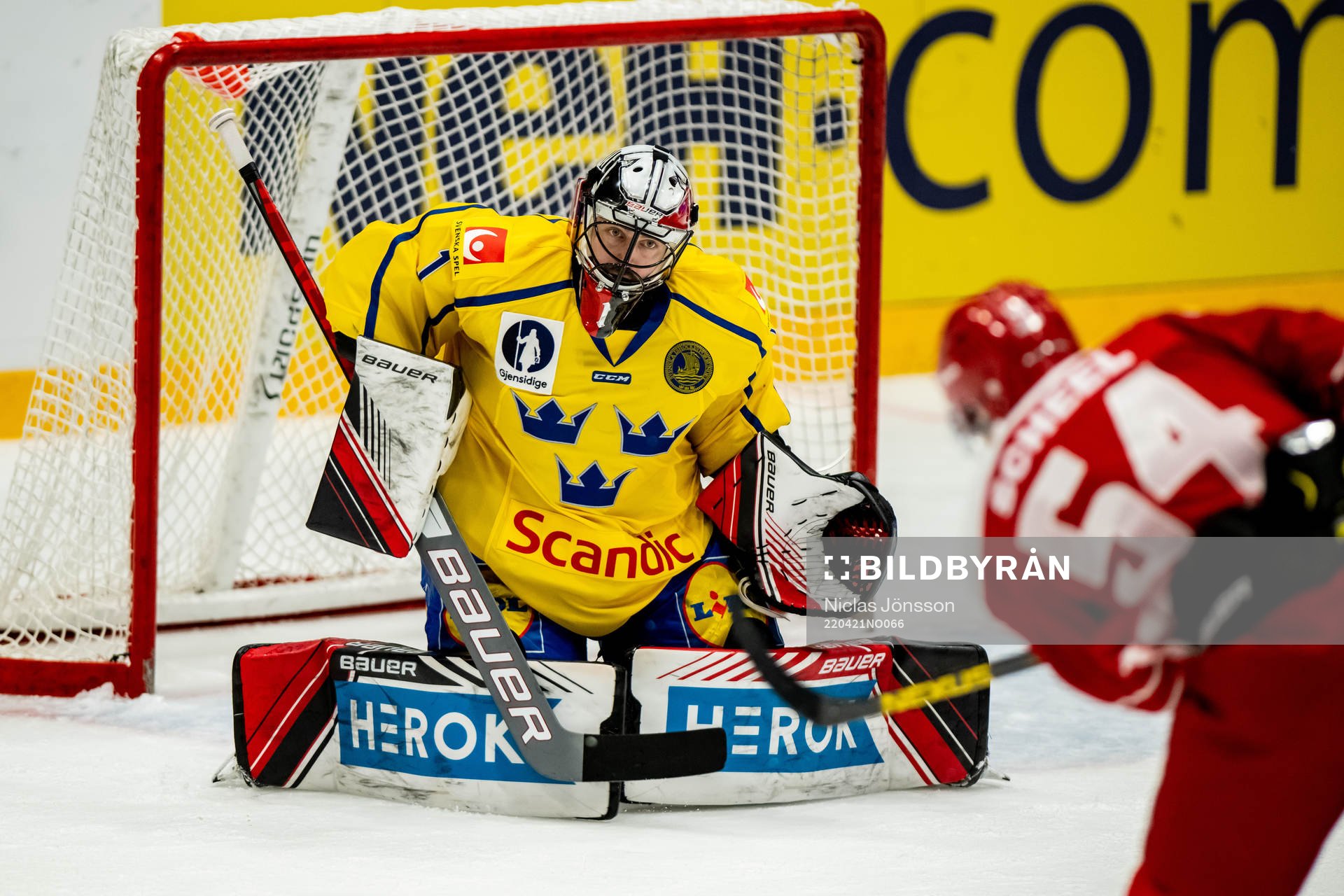 goalkeeper Jhonas Enroth of Sweden