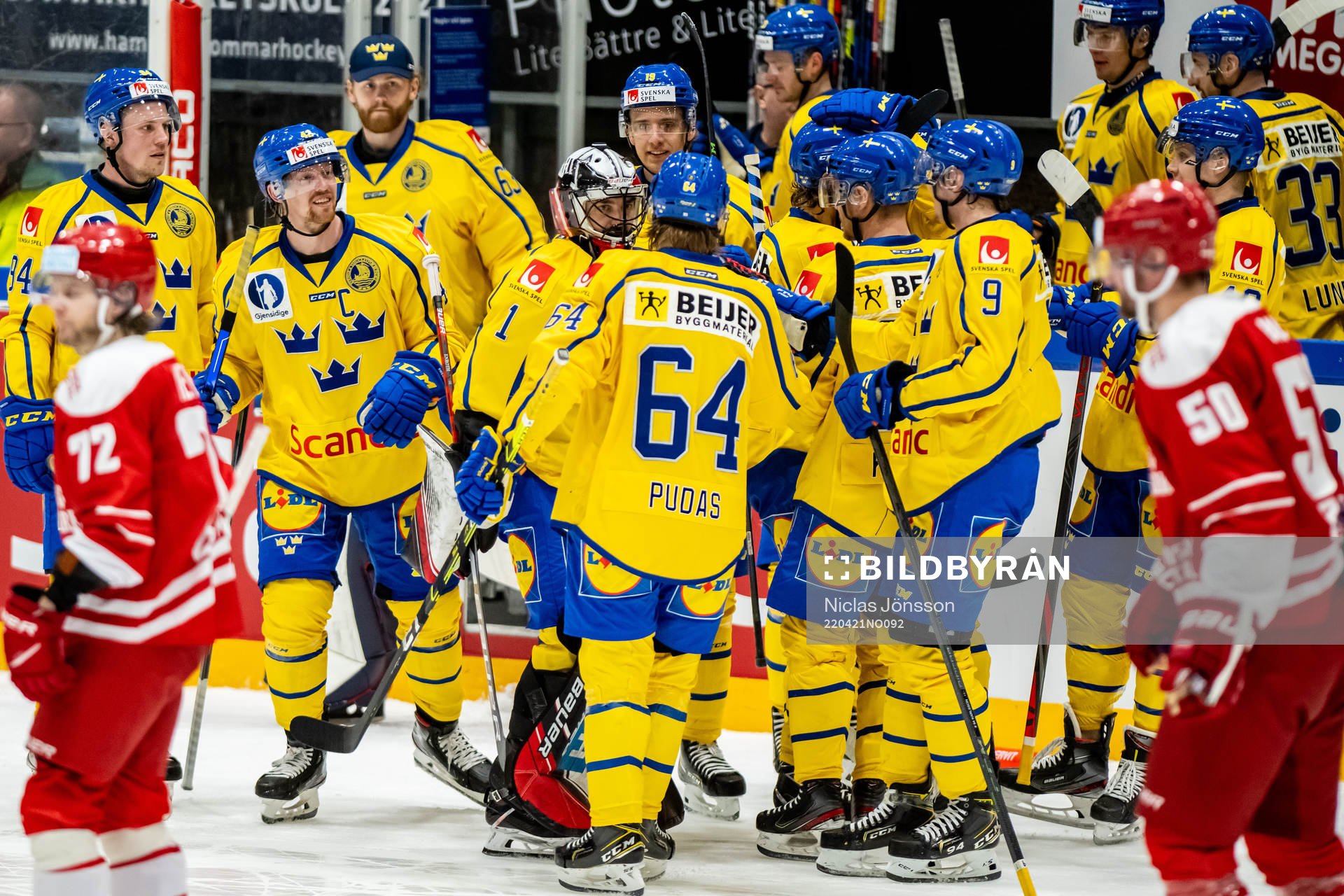 Player of Sweden celebrates