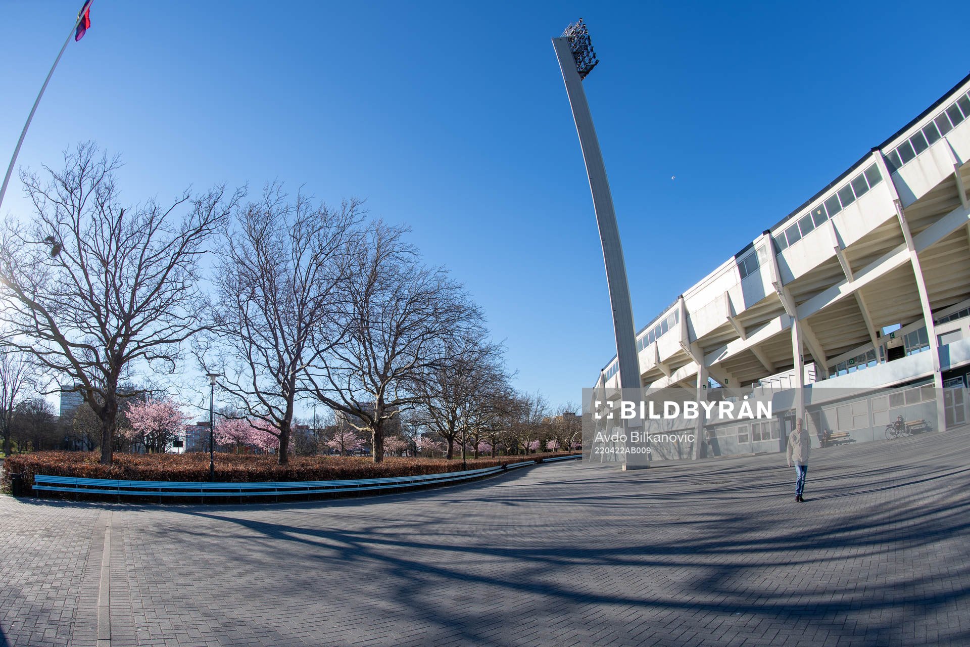 Bänk utanför Malmö Stadion