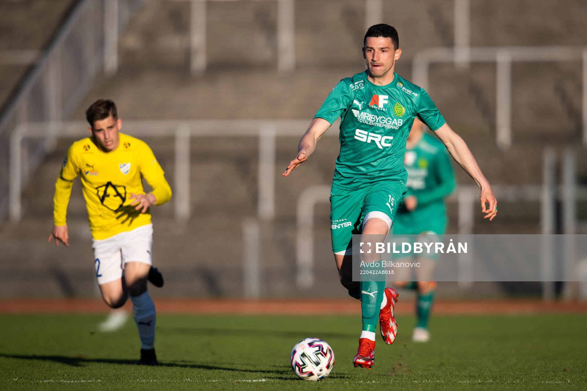 Olympics Irfan Jasarevic under fotbollsmatchen i Ettan södra mellan IFK Malmö och BK Olympic den 22 april 2022 i Malmö. 