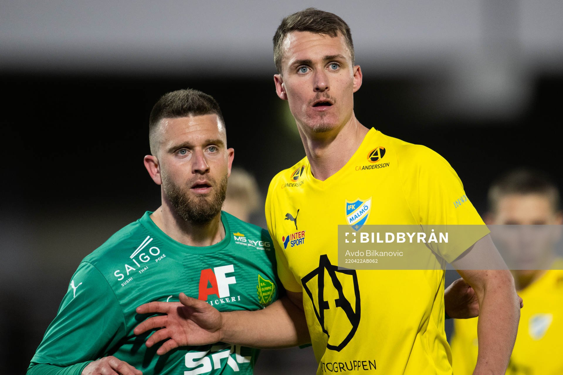 IFK Malmös Kalle Larsson och Olympics Baris Hümmet