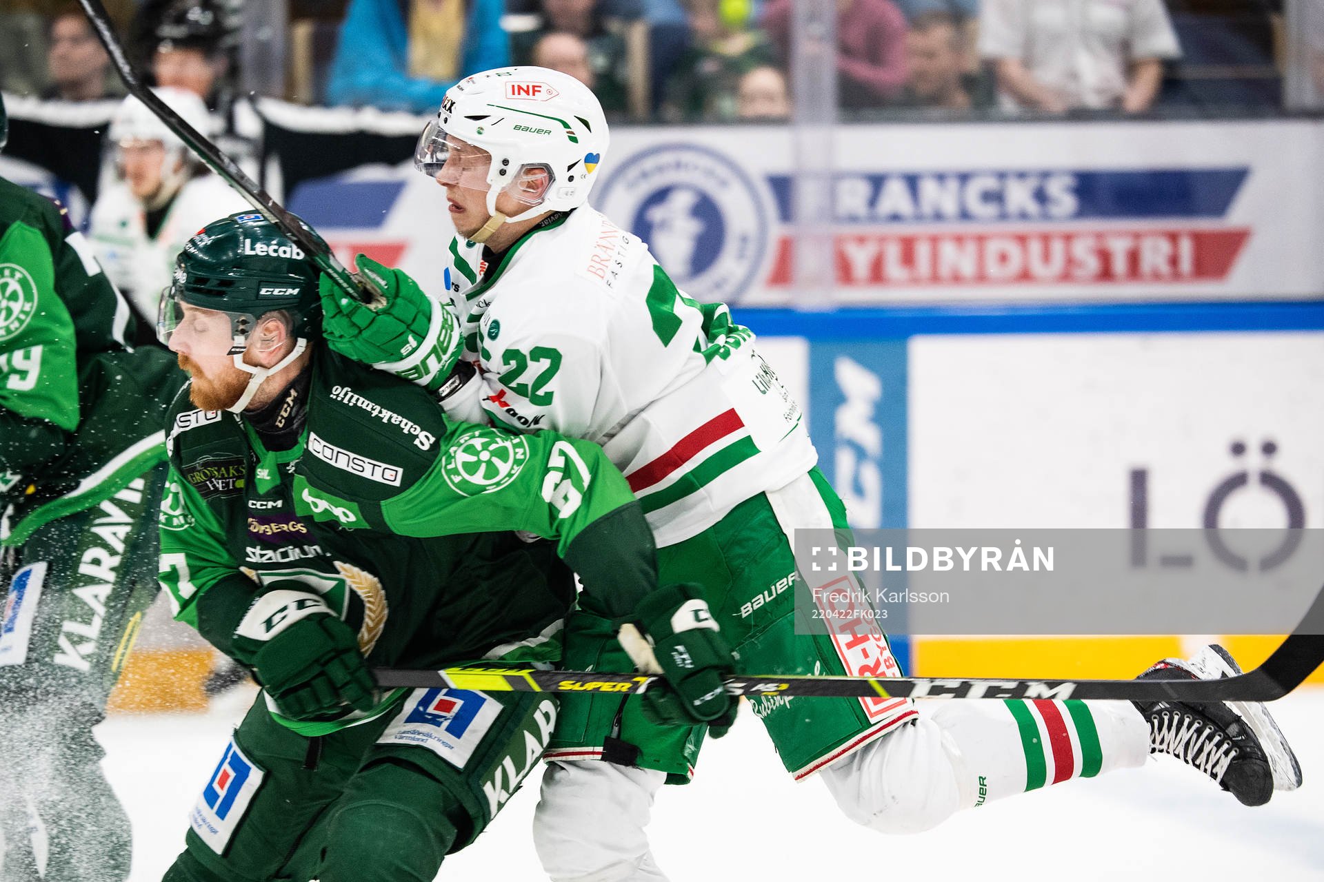 Färjestads Pontus Widerström och Rögles Samuel Jonsson